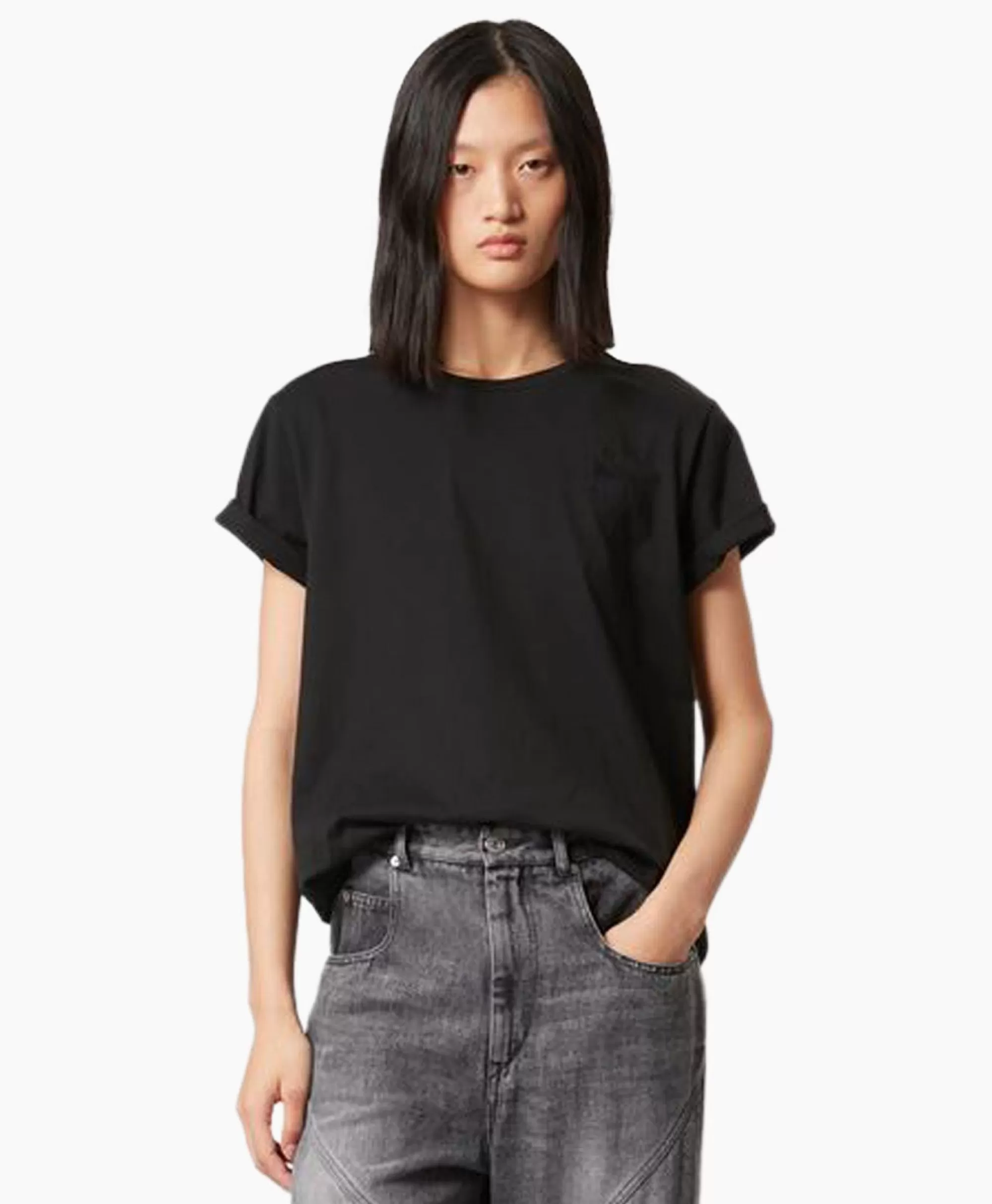Marant Étoile - Maglietta Essential Manica Corta Aby-Gb in Nero per Stile Casual 

（：，