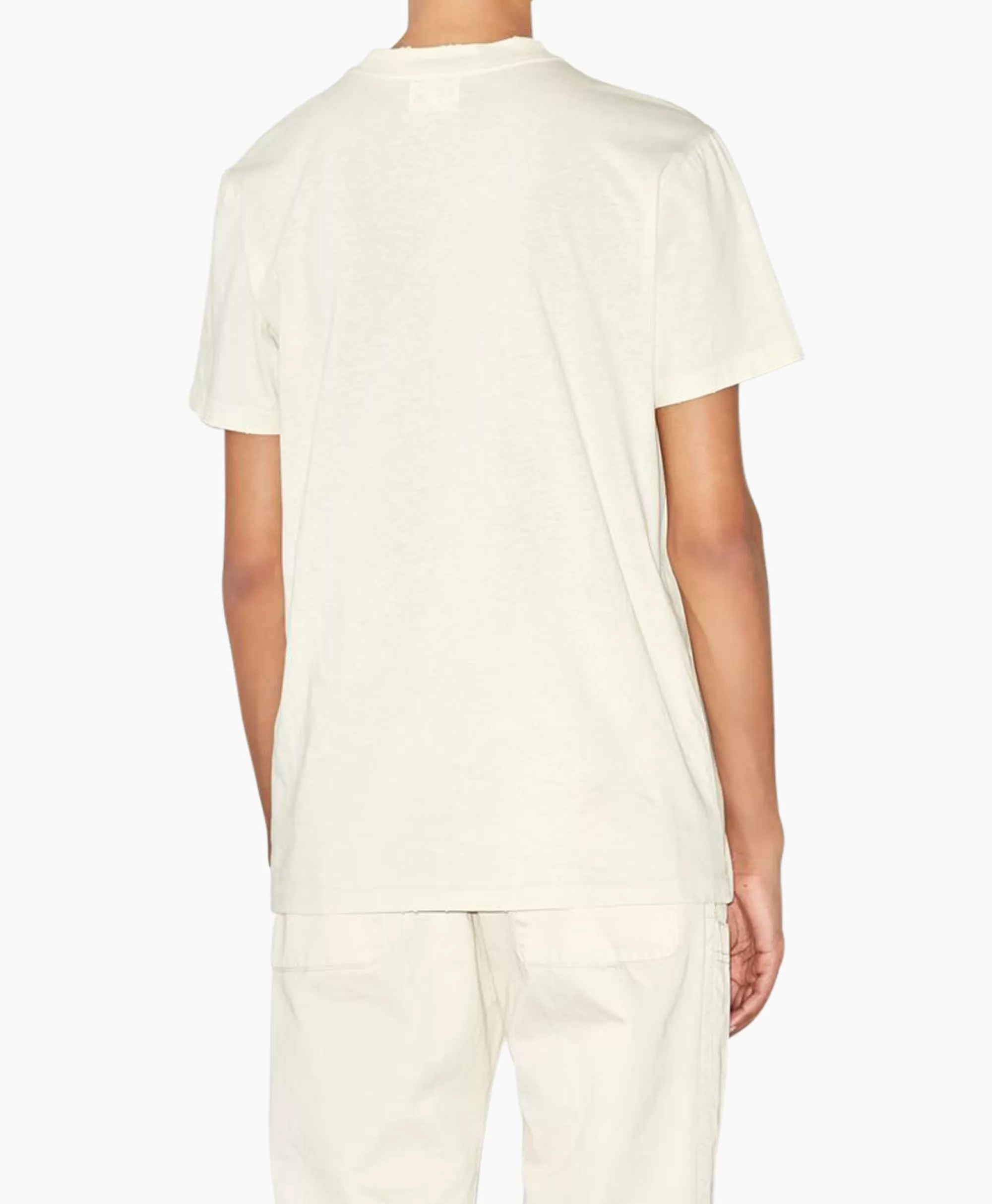 Maglietta Minimal Marant Étoile - Maniche Corte con Design Ziliani-Ga in Ecrù, Comodità e Stile Essenziale