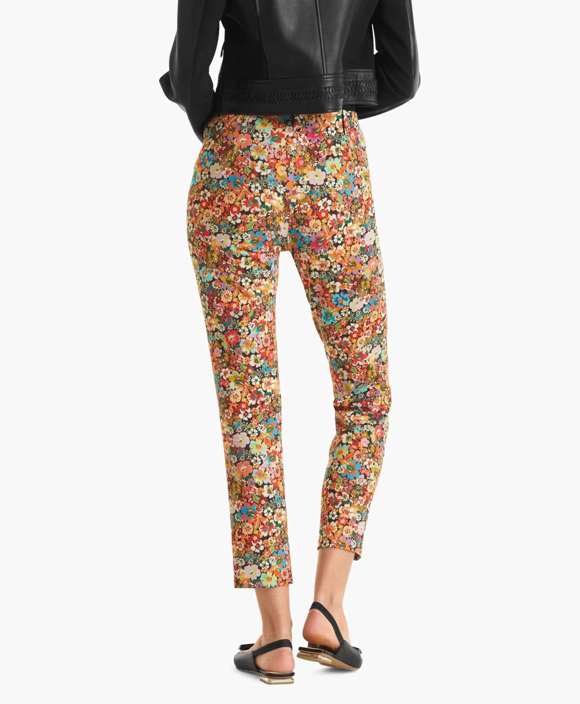 Marc Cain Pantaloni Eleganti con Stampa Floreale - Modello WP81.11-J17 in Rosso Vivace
