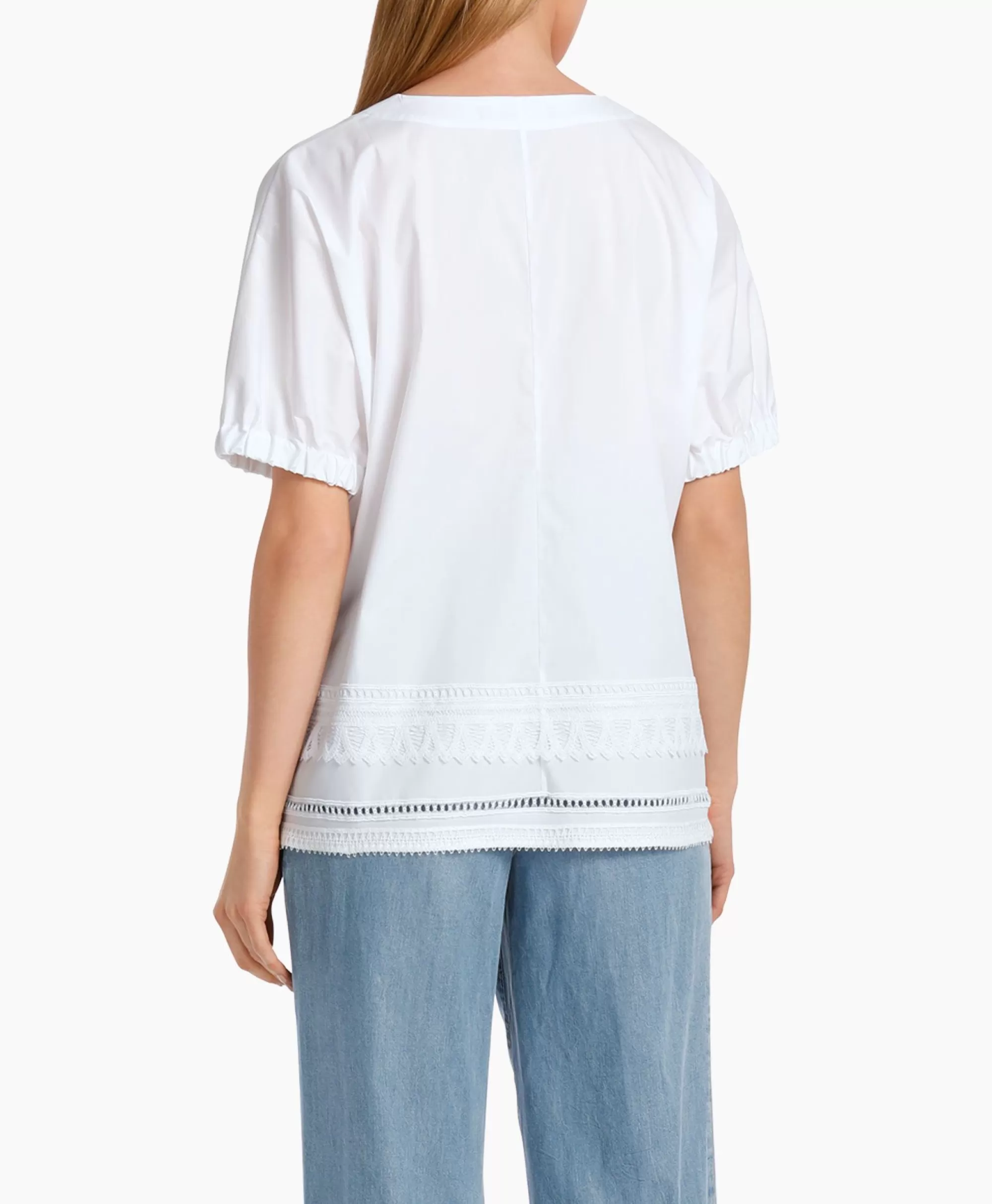 Camicia Femminile Marccain Collezione Primavera 2024 | Modello WC51.34 in Bianco Avorio - Tessuto Traspirante con Ricamo | Codice Colore W93