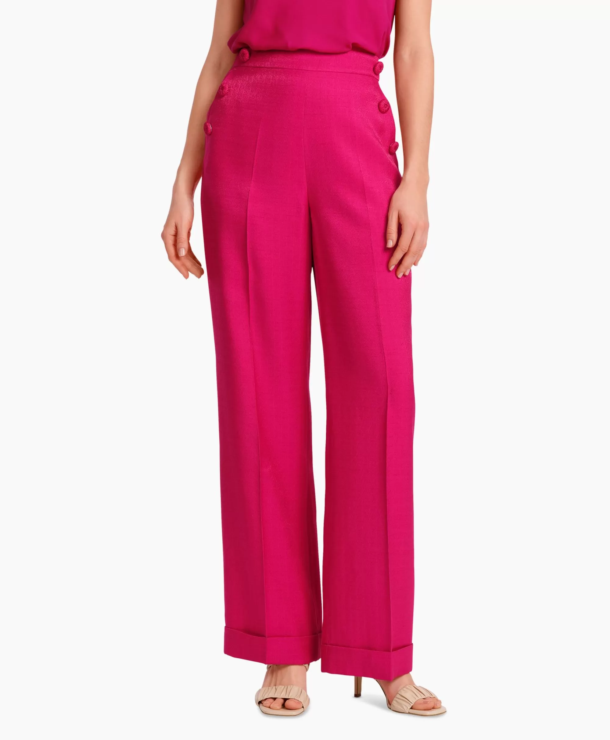 Pantaloni Eleganti Collezione Marccain - Modello WC 81.46 W84 con Stampa Bicolore e Doppia Tonalità