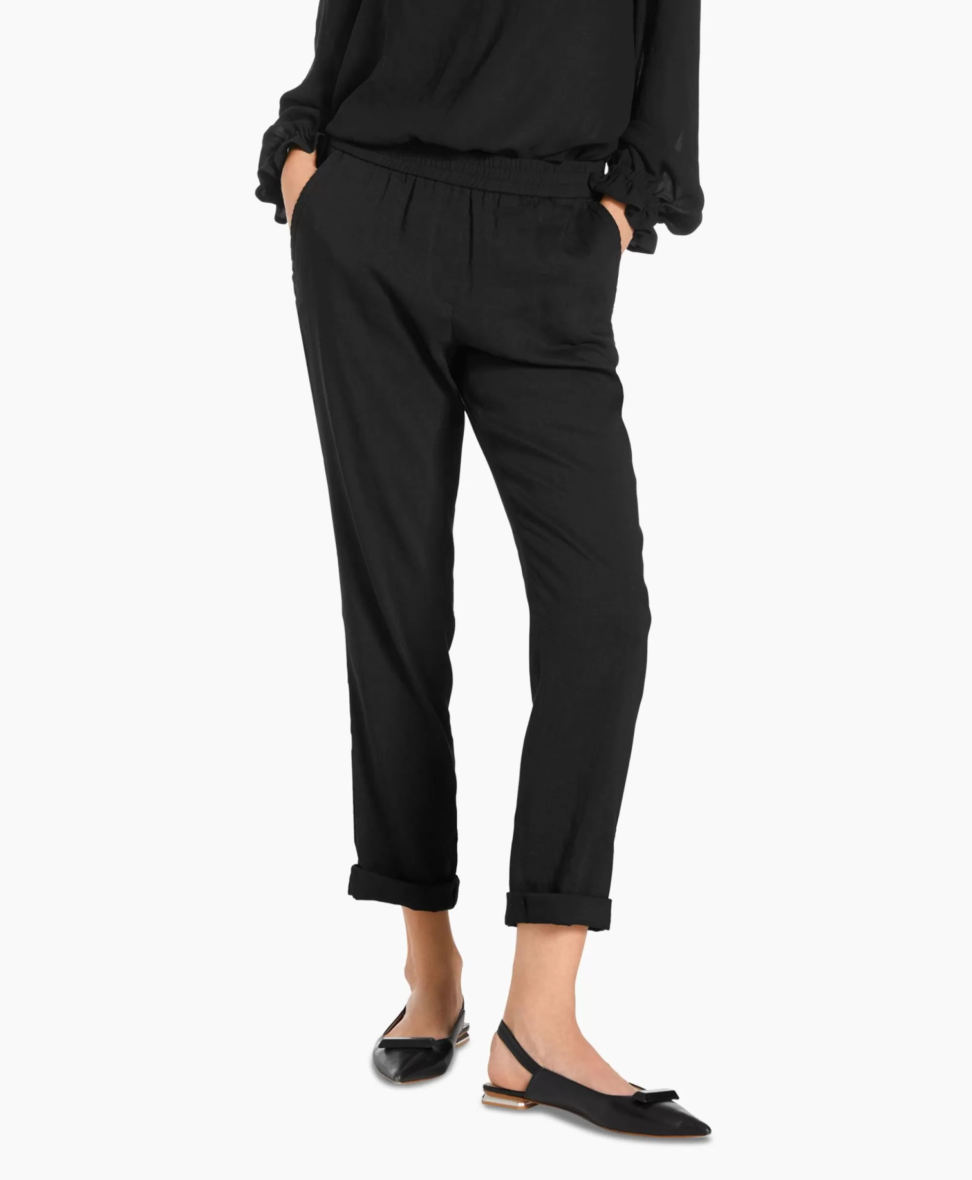 Marccain Collection - Pantaloni Classici Uomo Modello WC8159 Taglia W47 Nero, Tessuto Comfort Elasticizzato
