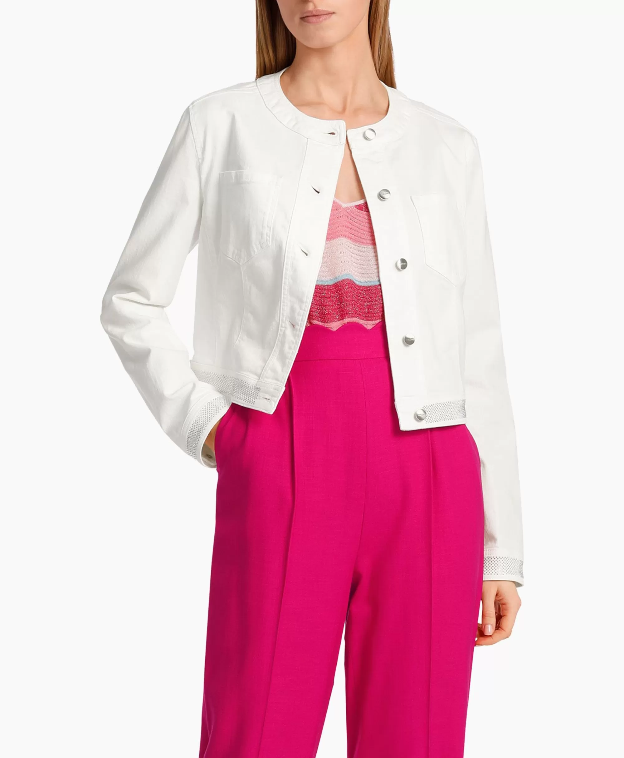 Giubbotto Casual Jassen Marccain Collezione Autunno/Inverno - Modello D08 31.19 in Bianco Rotto, Design Impermeabile con Taglio Moderno