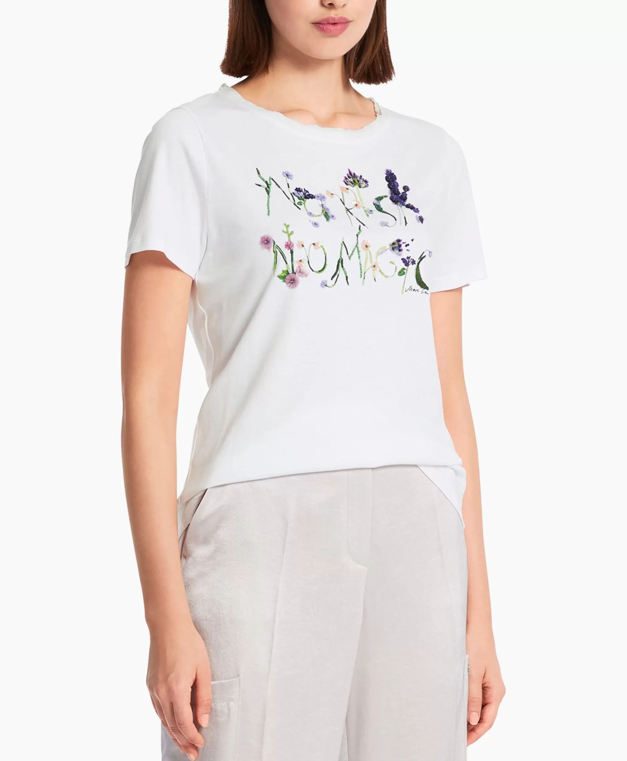 Maglietta Casual Marccain in Puro Cotone Bianco - Modello WC48.32-J39 - Collezione Primavera/Estivo - Taglia Unisex Comfort Evoluto
