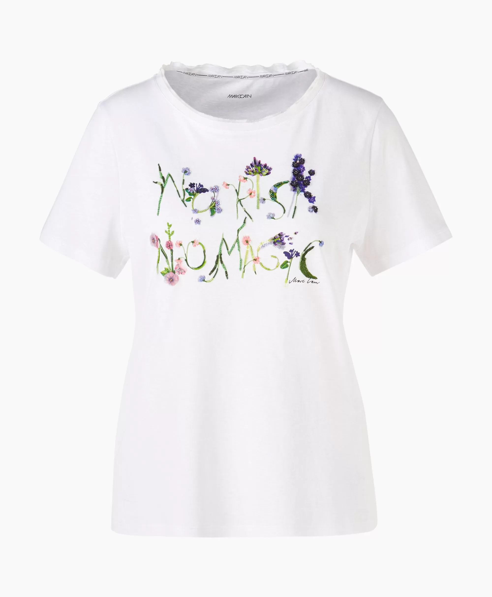 Maglietta Casual Marccain in Puro Cotone Bianco - Modello WC48.32-J39 - Collezione Primavera/Estivo - Taglia Unisex Comfort Evoluto