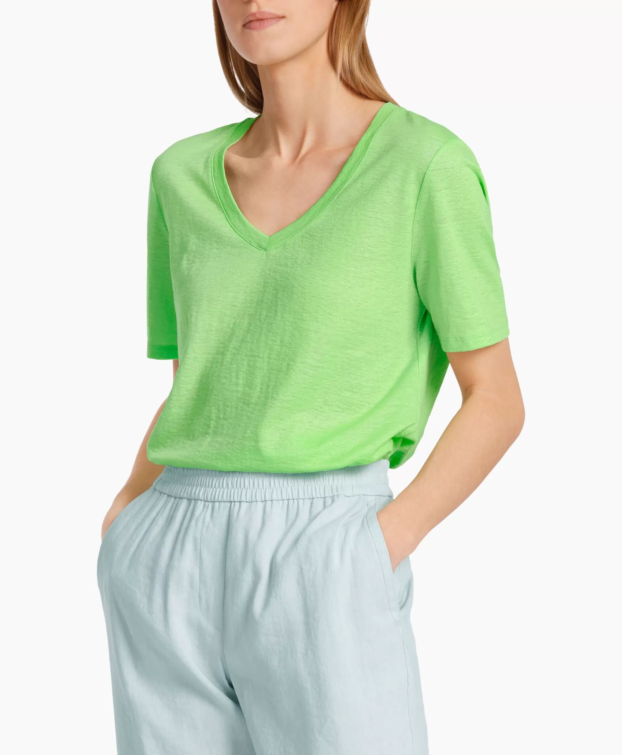 Maglietta Uomo Collezione Marccain - Verde Foresta Modello WC48.34, Taglia J54, T-Shirt Casual in Cotone Respirante con Finiture Premium