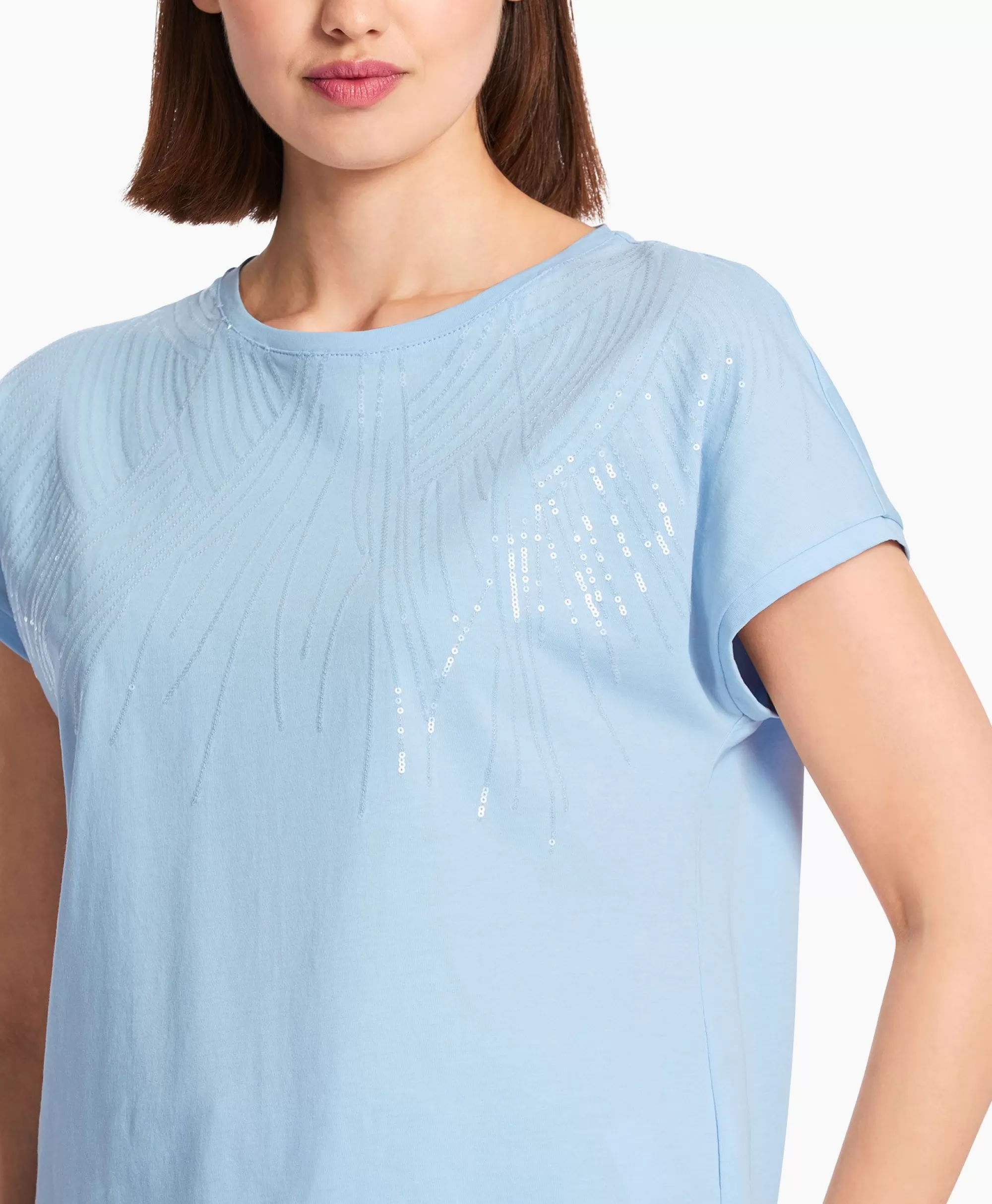 Maglietta Casual Uomo Marccain Collezione Autunno | Modello WC48.46-J36 in Azzurro Cielo, Taglio Regolare e Confezione Premium