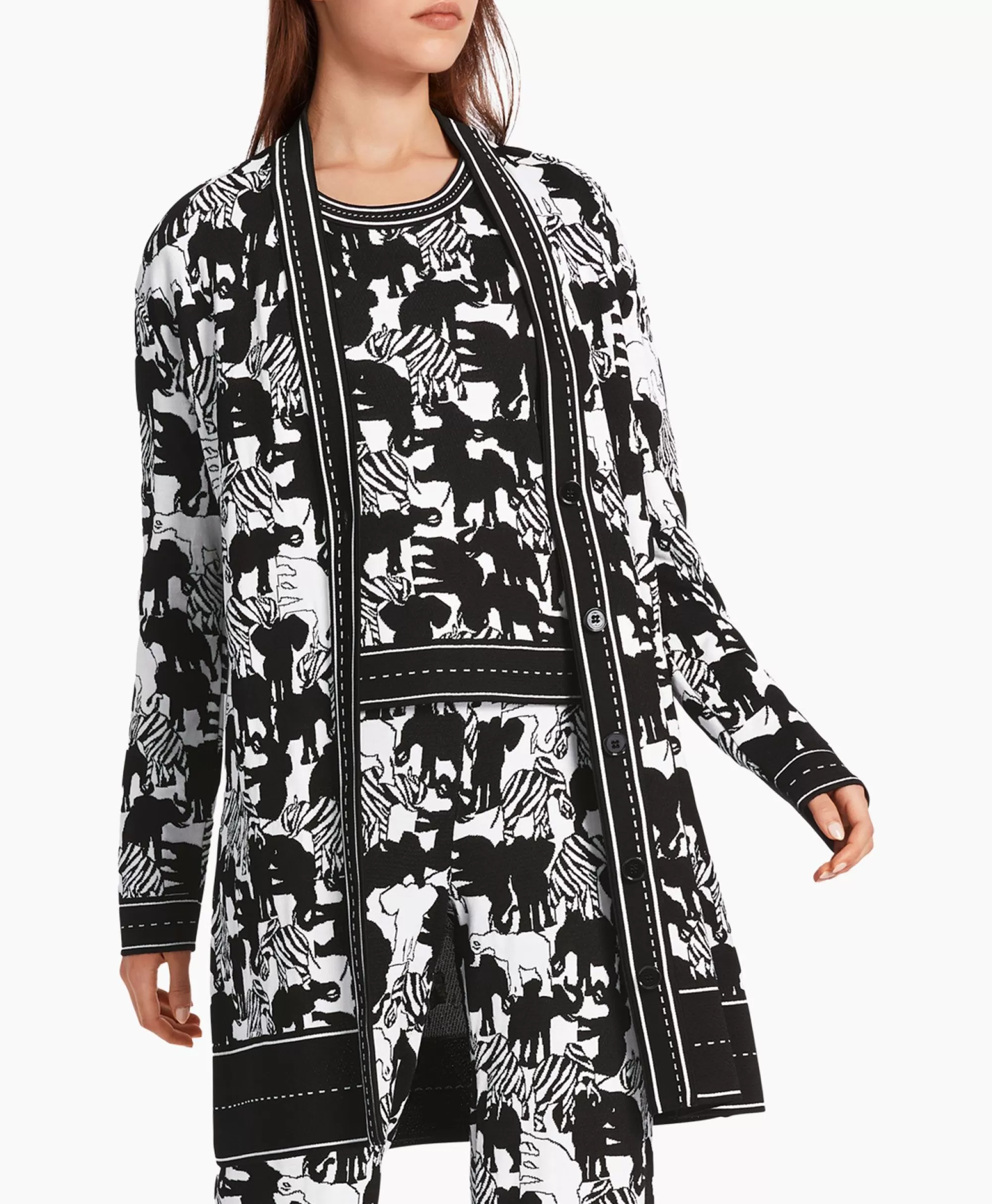 Gilet Moda Uomo Marccain Collezione Autunno - WC 39.18 M03 Stampa Geometrica con Doppia Gamma Cromatica