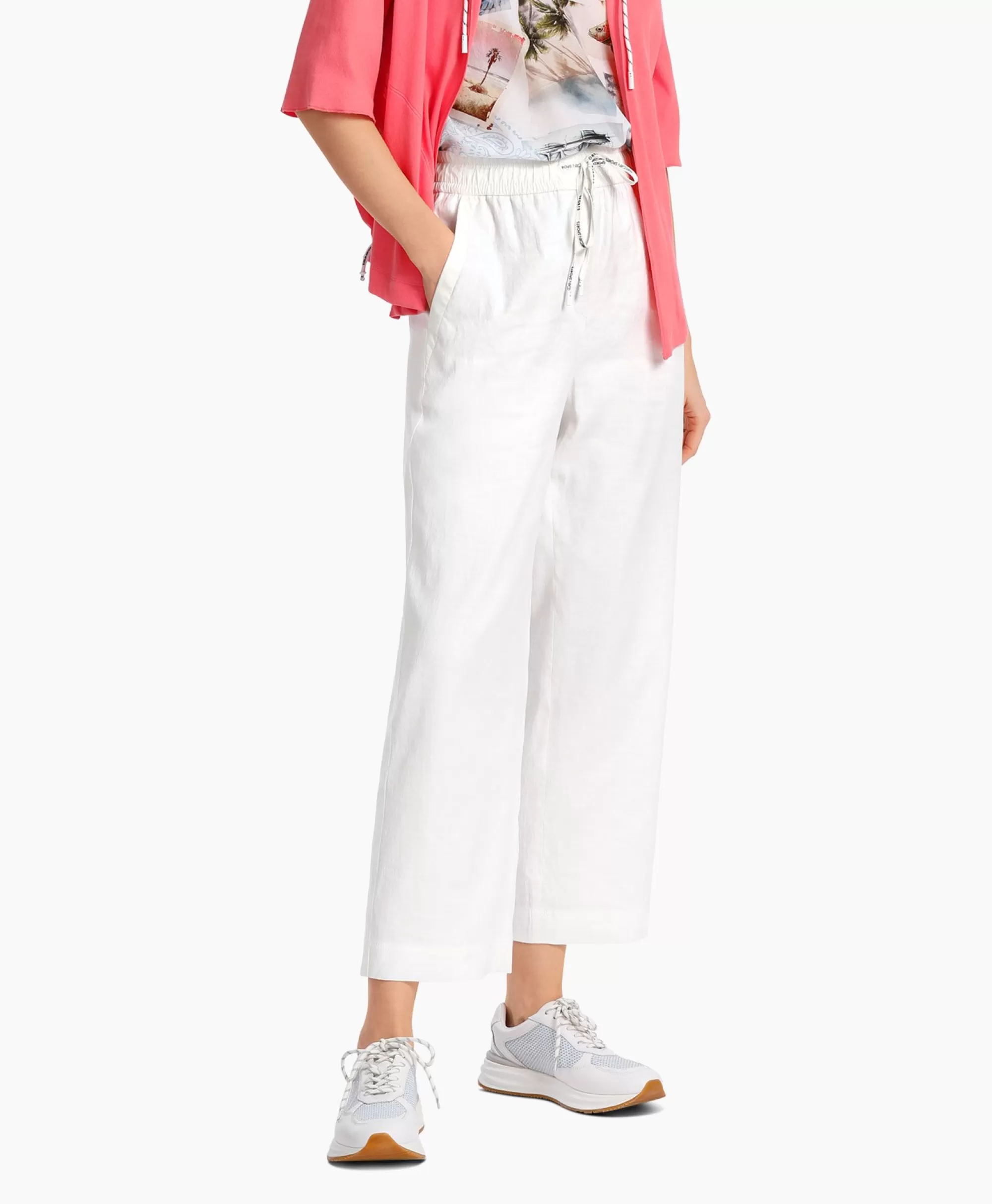 Marccain Sport - Pantaloni Casual WS81.47 W03 in Bianco Puro, Tessuto Traspirante per Look Sportivo