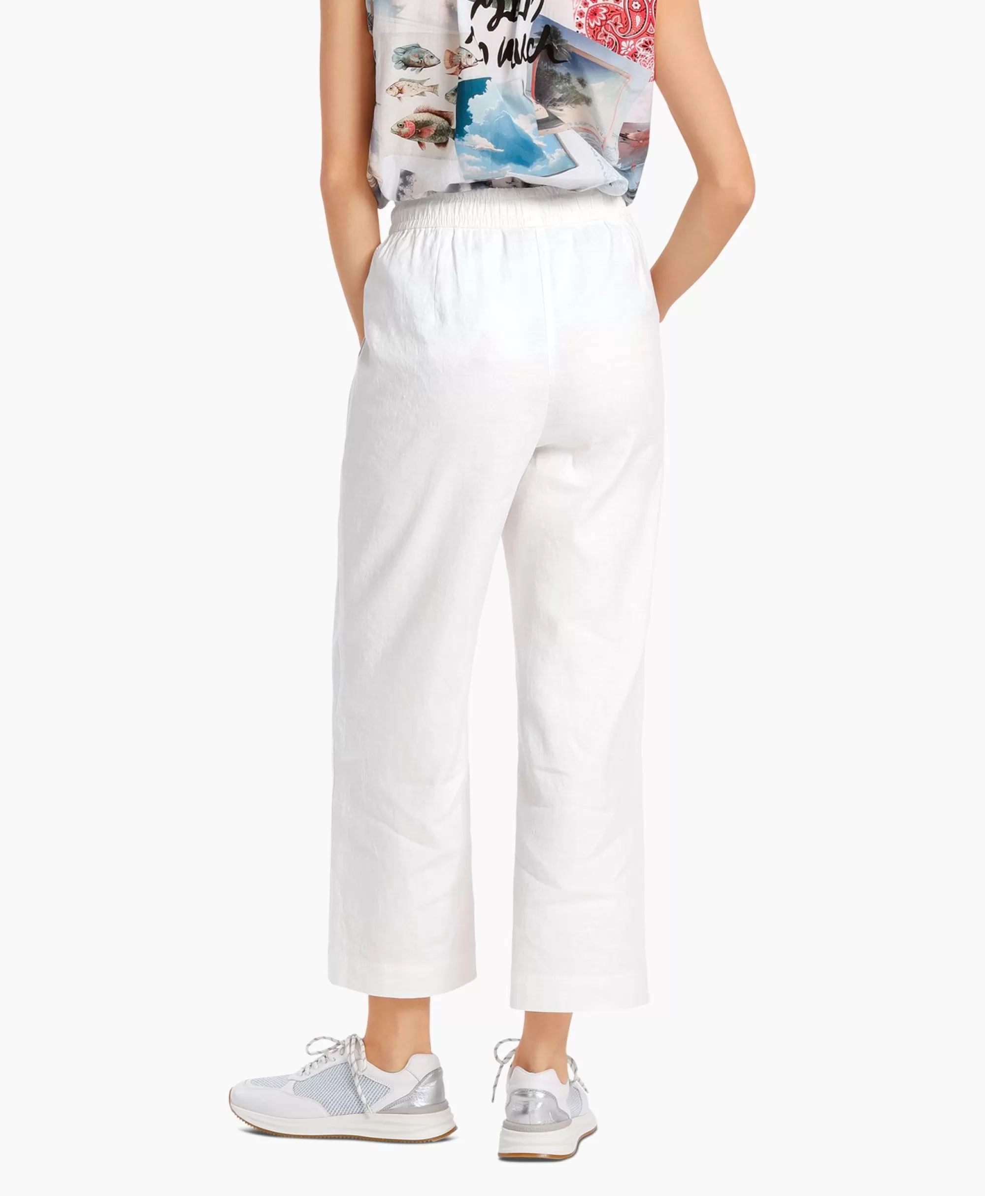 Marccain Sport - Pantaloni Casual WS81.47 W03 in Bianco Puro, Tessuto Traspirante per Look Sportivo