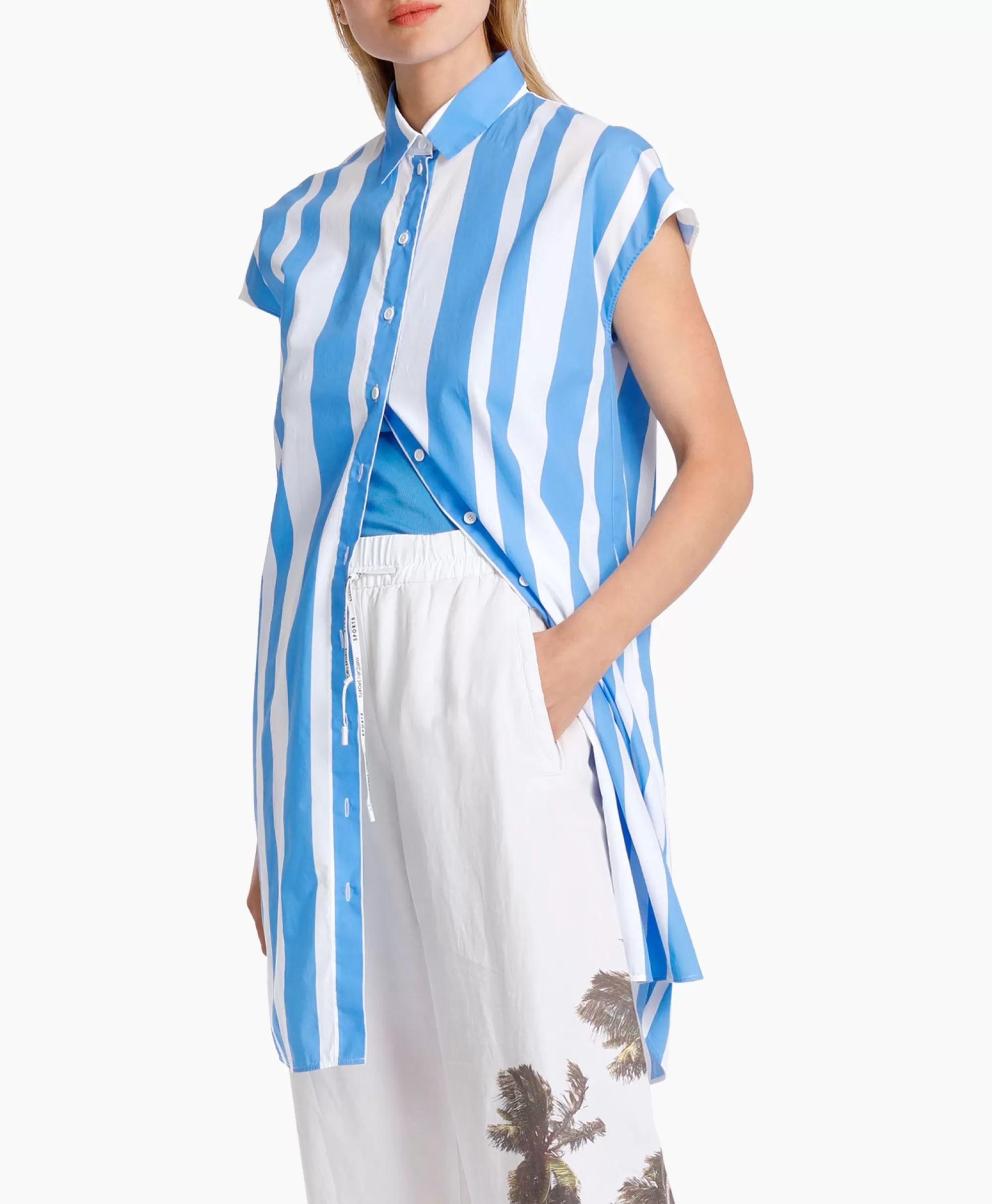 Abito Sportivo Elegante Marccain Sport con Scollo a V, Blu Scuro Taglia W84 - Vestito Casual Confortevole per Donna