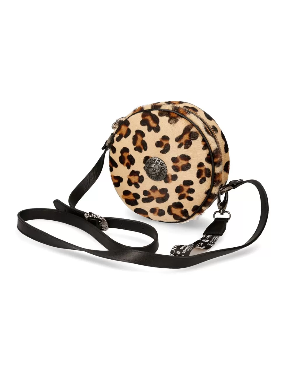 New Rock Borsa Urbana Modello M-BAG063-S2 - Zaino Unisex in Pelle Strutturata con Fibbie Metalliche, Design Ergonomico per Stile Streetwear
