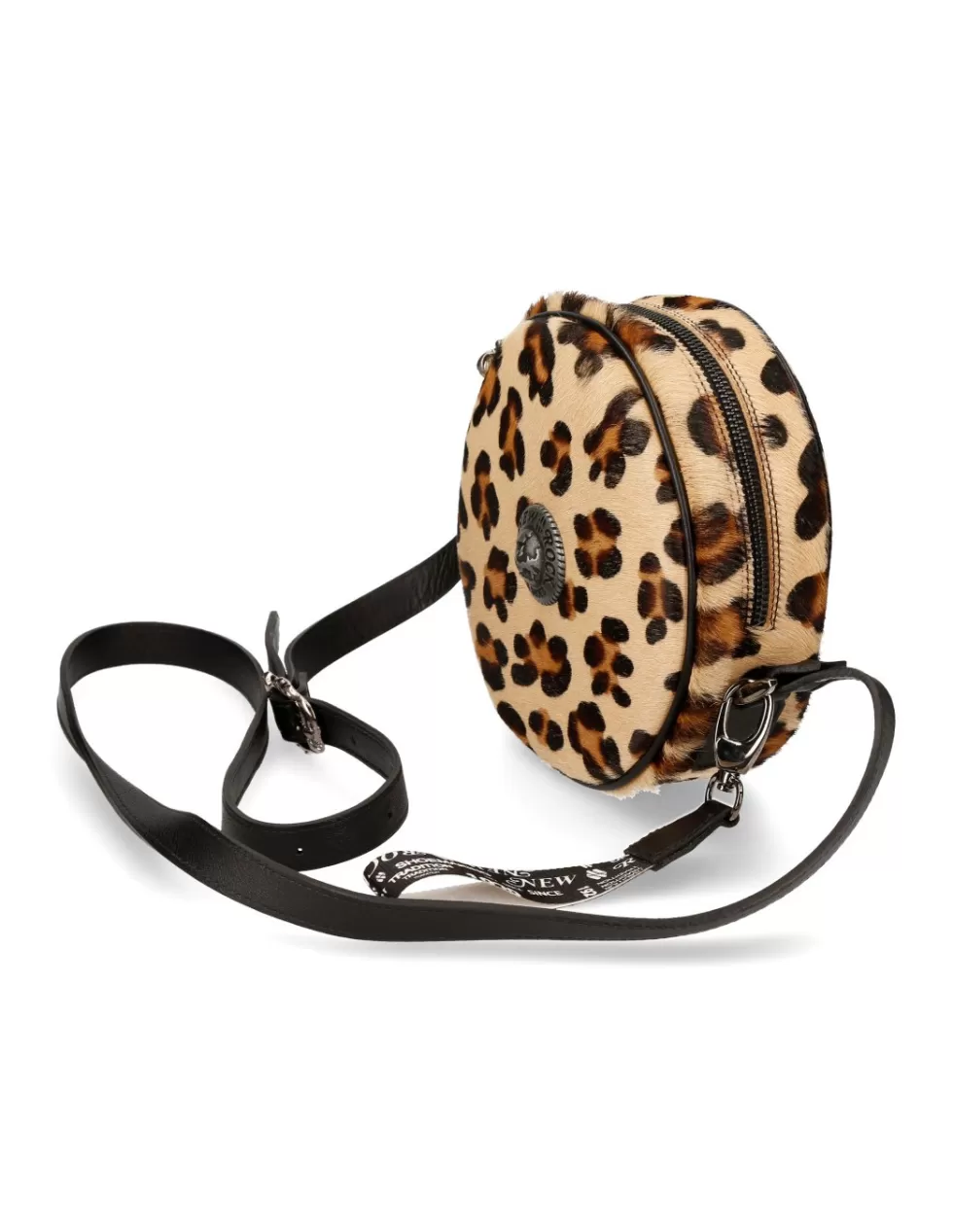New Rock Borsa Urbana Modello M-BAG063-S2 - Zaino Unisex in Pelle Strutturata con Fibbie Metalliche, Design Ergonomico per Stile Streetwear