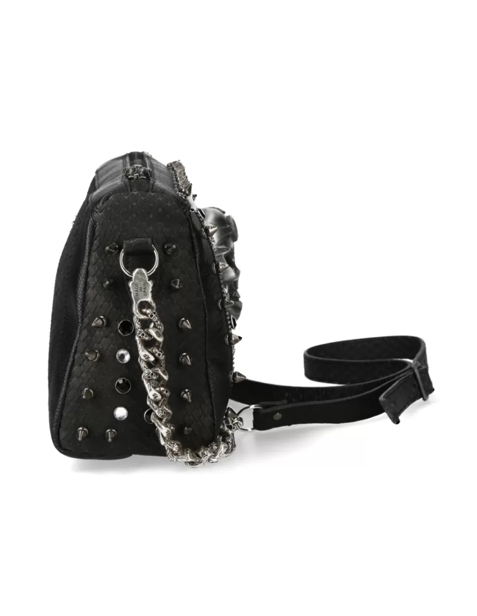 New Rock - Borse da Donna Mod. M-BAG049-S3 | Design Avanguardista in Pelle con Fibbie Metalliche