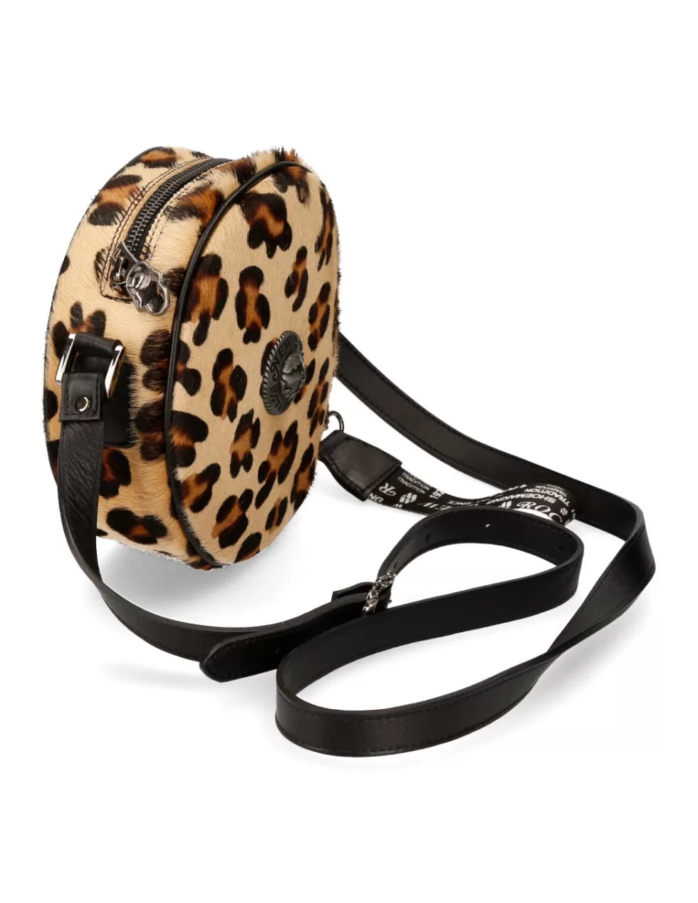 New Rock Borsa Urbana Modello M-BAG063-S2 - Zaino Unisex in Pelle Strutturata con Fibbie Metalliche, Design Ergonomico per Stile Streetwear