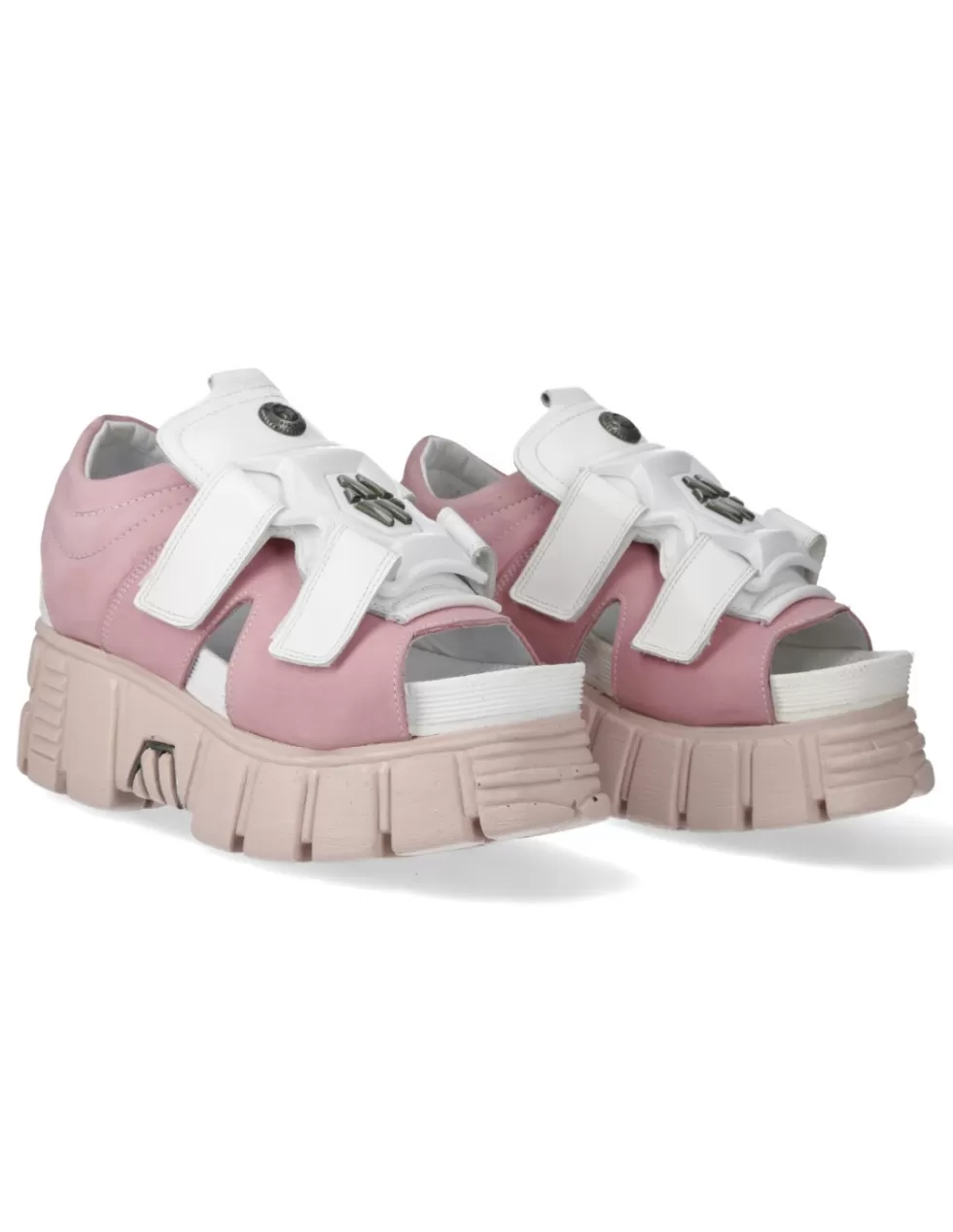 Sandali New Rock in Pelle con Plateau - Modello Unisex M-BIOS141-C2 per Stile Urbano Audace
