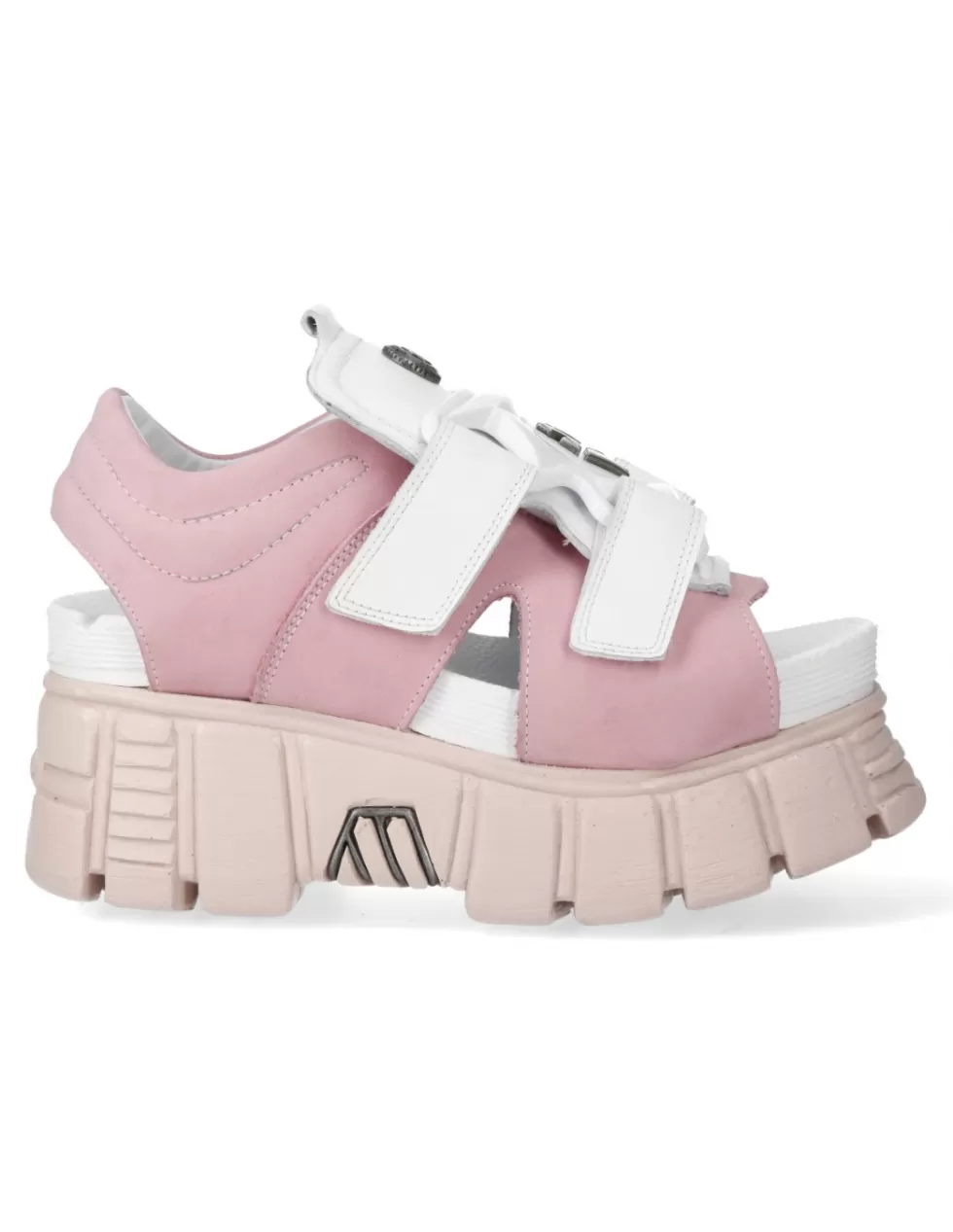 Sandali New Rock in Pelle con Plateau - Modello Unisex M-BIOS141-C2 per Stile Urbano Audace