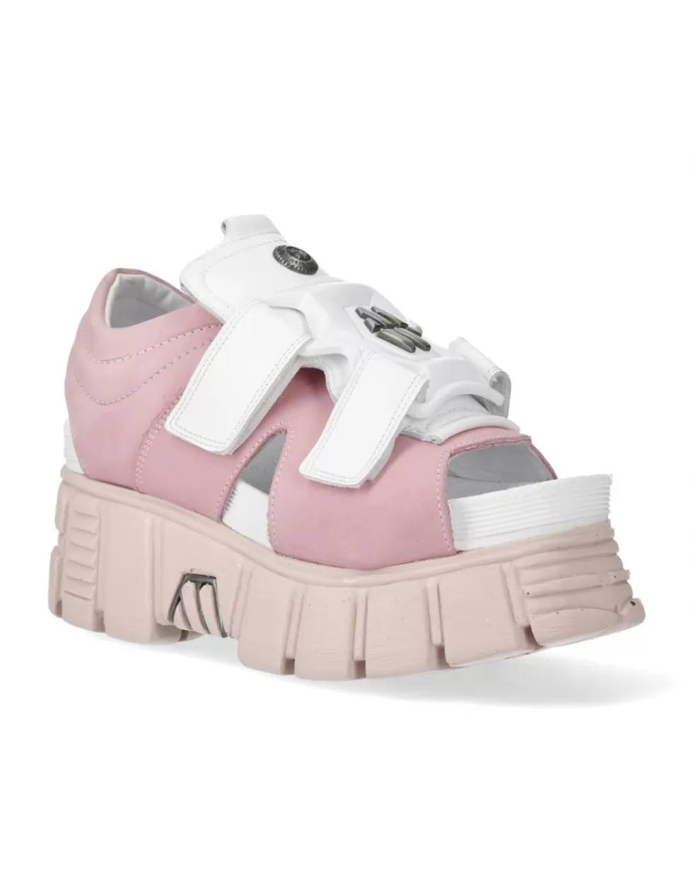 Sandali New Rock in Pelle con Plateau - Modello Unisex M-BIOS141-C2 per Stile Urbano Audace