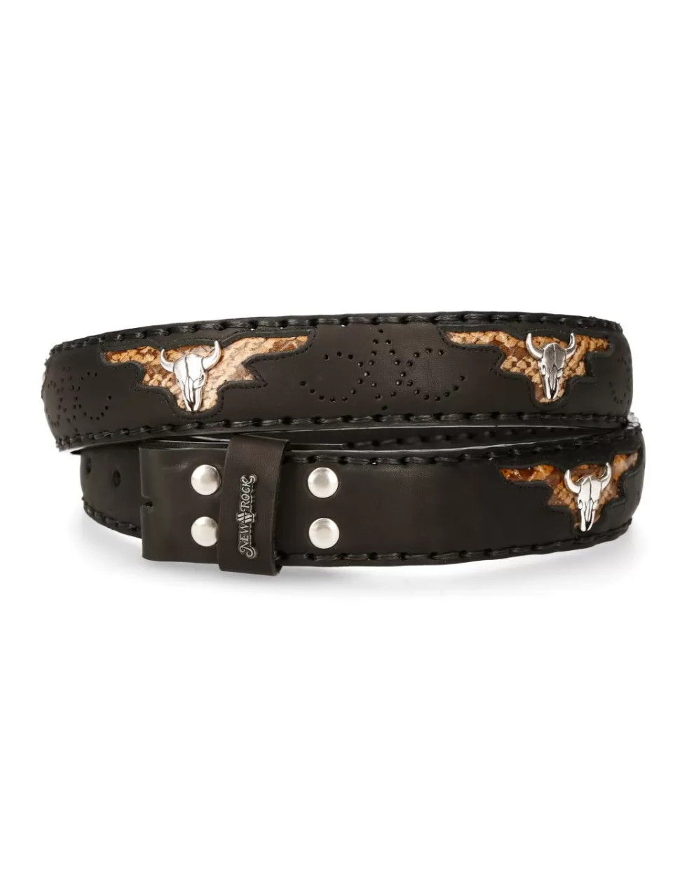 Cintura Uomo New Rock in Pelle Stile Urbano - Modello CINT261-C1 con Fibbia Antracite