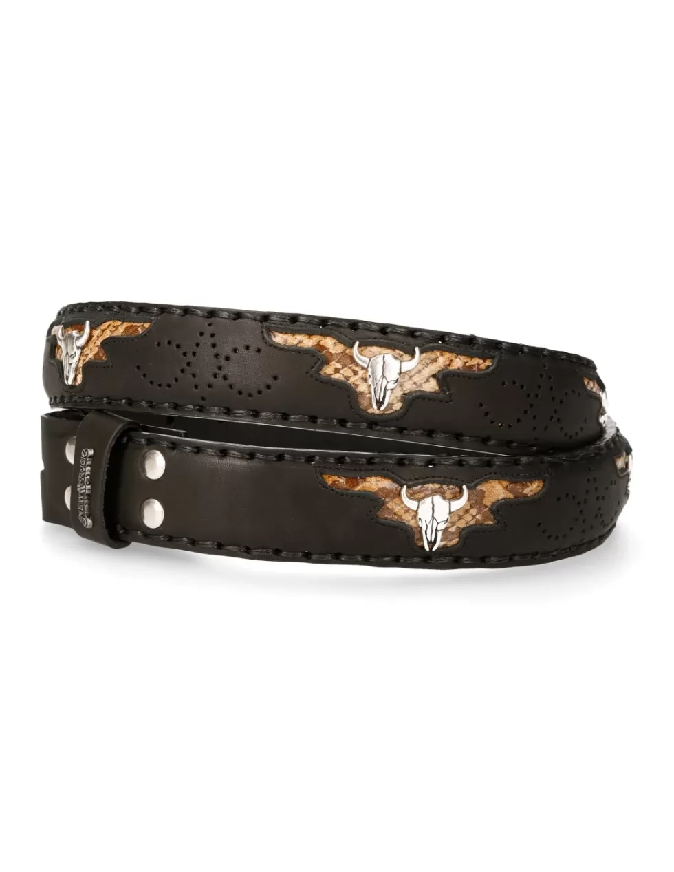 Cintura Uomo New Rock in Pelle Stile Urbano - Modello CINT261-C1 con Fibbia Antracite