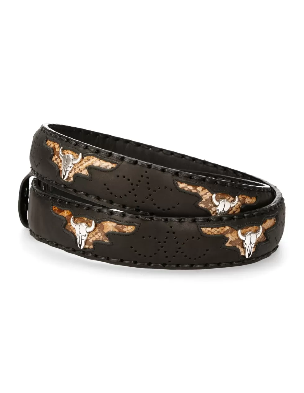 Cintura Uomo New Rock in Pelle Stile Urbano - Modello CINT261-C1 con Fibbia Antracite