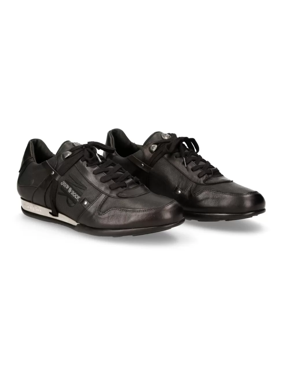 Stivaletti Militari New Rock MH HY021 S3 in Pelle Martellata, Comode Sneakers con Tacco Robust