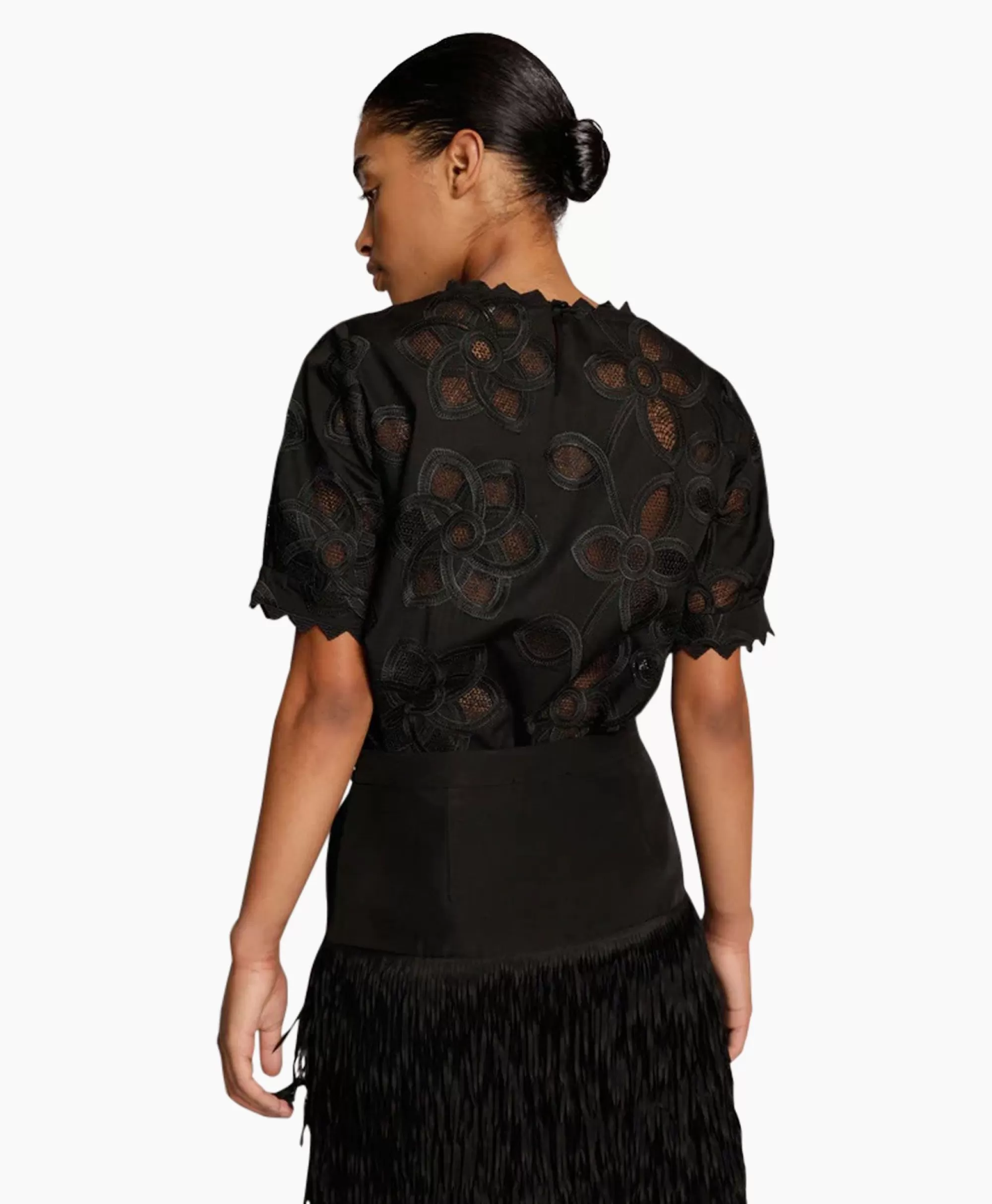 Magliette Donna in Puro Nero - Top Modellante Mosca di Munthe