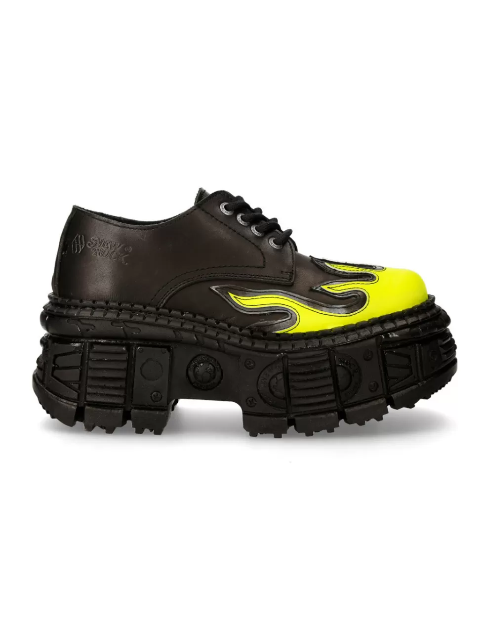 Stivaletti Unisex in Pelle con Piattaforma Spessa - New Rock Mod. M-WALL211 S2 - Tacco Robusti per Look Edgy
