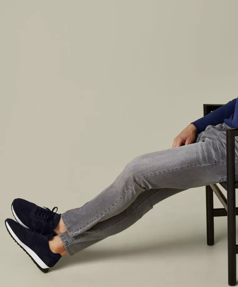 Scarpe da running Profuomo in scamosciato blu navy - Sconto lampo ultime ore con spedizione immediata!