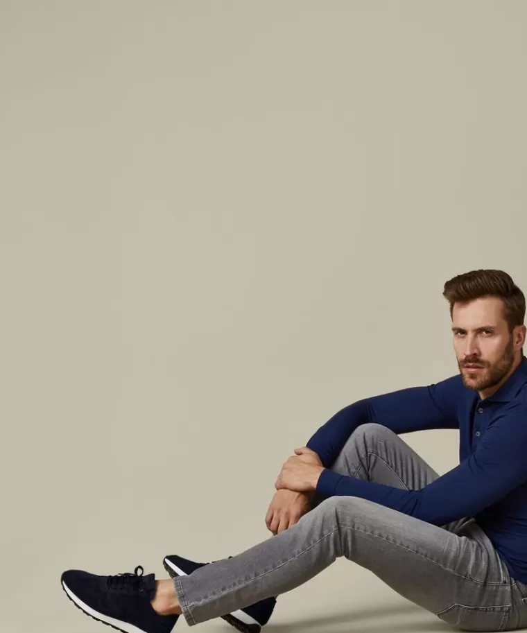 Scarpe da running Profuomo in scamosciato blu navy - Sconto lampo ultime ore con spedizione immediata!