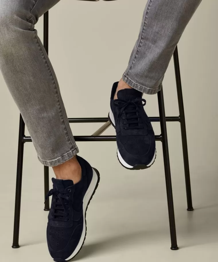 Scarpe da running Profuomo in scamosciato blu navy - Sconto lampo ultime ore con spedizione immediata!