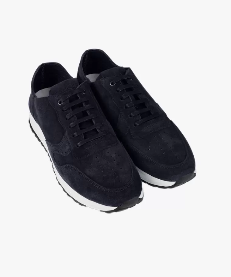 Scarpe da running Profuomo in scamosciato blu navy - Sconto lampo ultime ore con spedizione immediata!