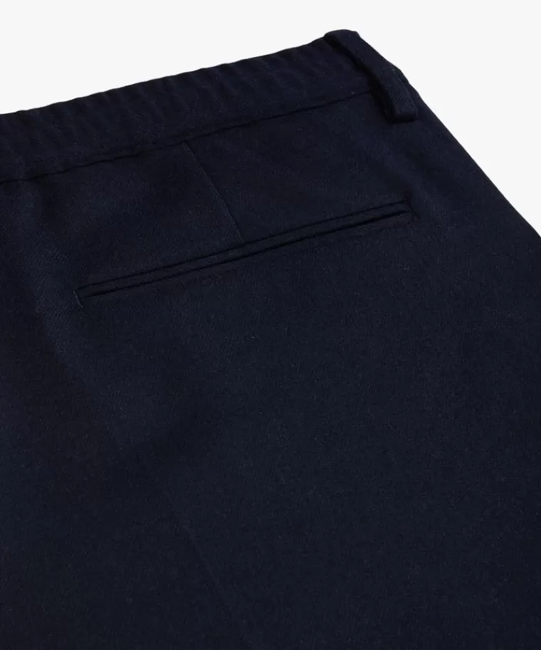 Pantaloni Sportivi Slim Fit in Flanella di Lana - Blu Navy Scontati | Profuomo Collection