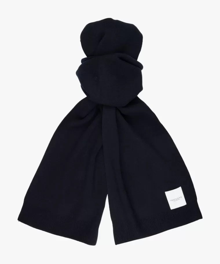 Sciarpa in Lana Lavorata a Maglia Profuomo - Blu Navy - Offerta Limitata
