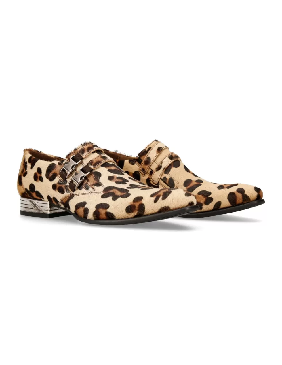 Stivaletti Militari New Rock Newman MN-W2288 - Scarpe in Pelle con Design Robusti e Fibbie Metalliche, Stile Urbano Unisex