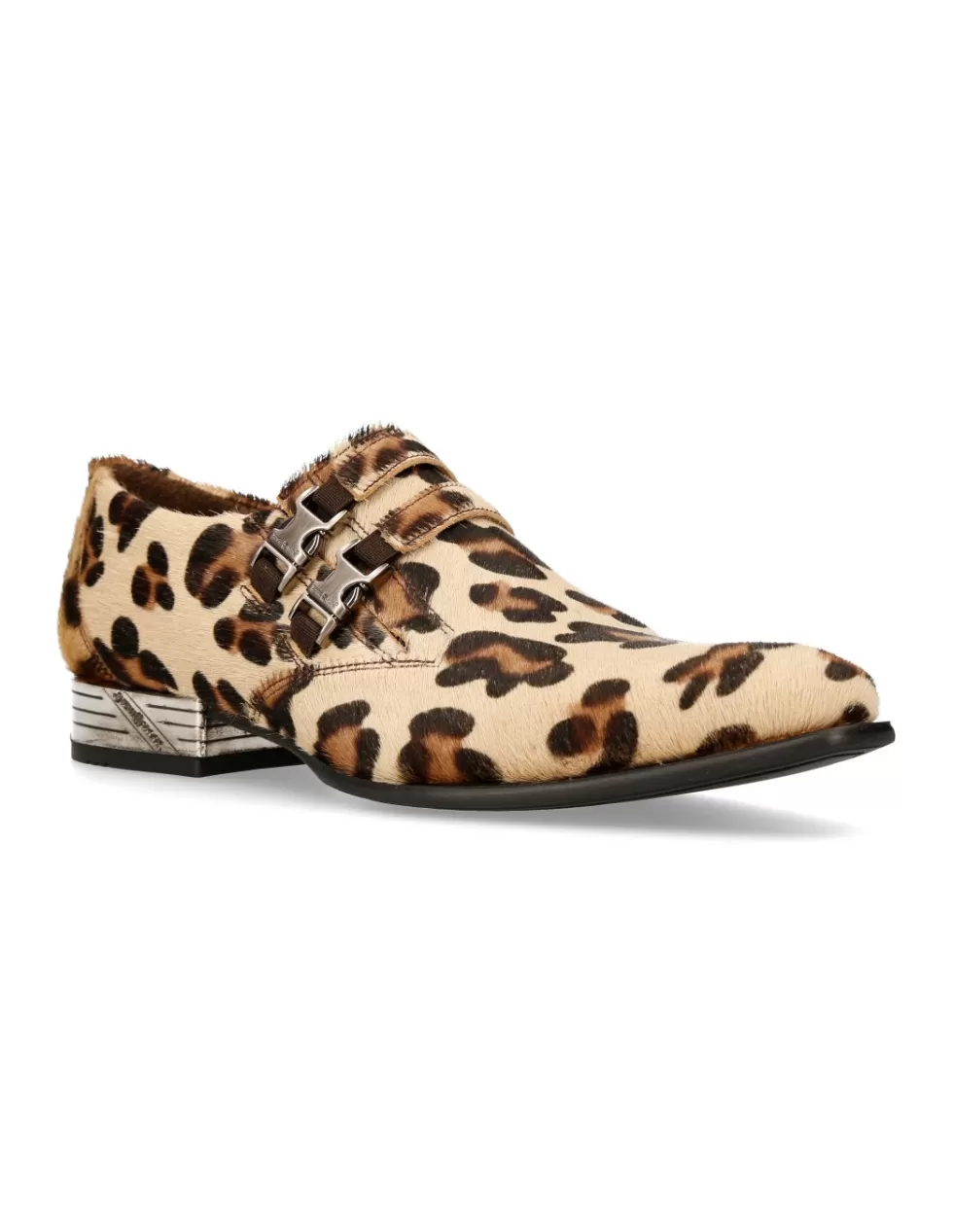 Stivaletti Militari New Rock Newman MN-W2288 - Scarpe in Pelle con Design Robusti e Fibbie Metalliche, Stile Urbano Unisex