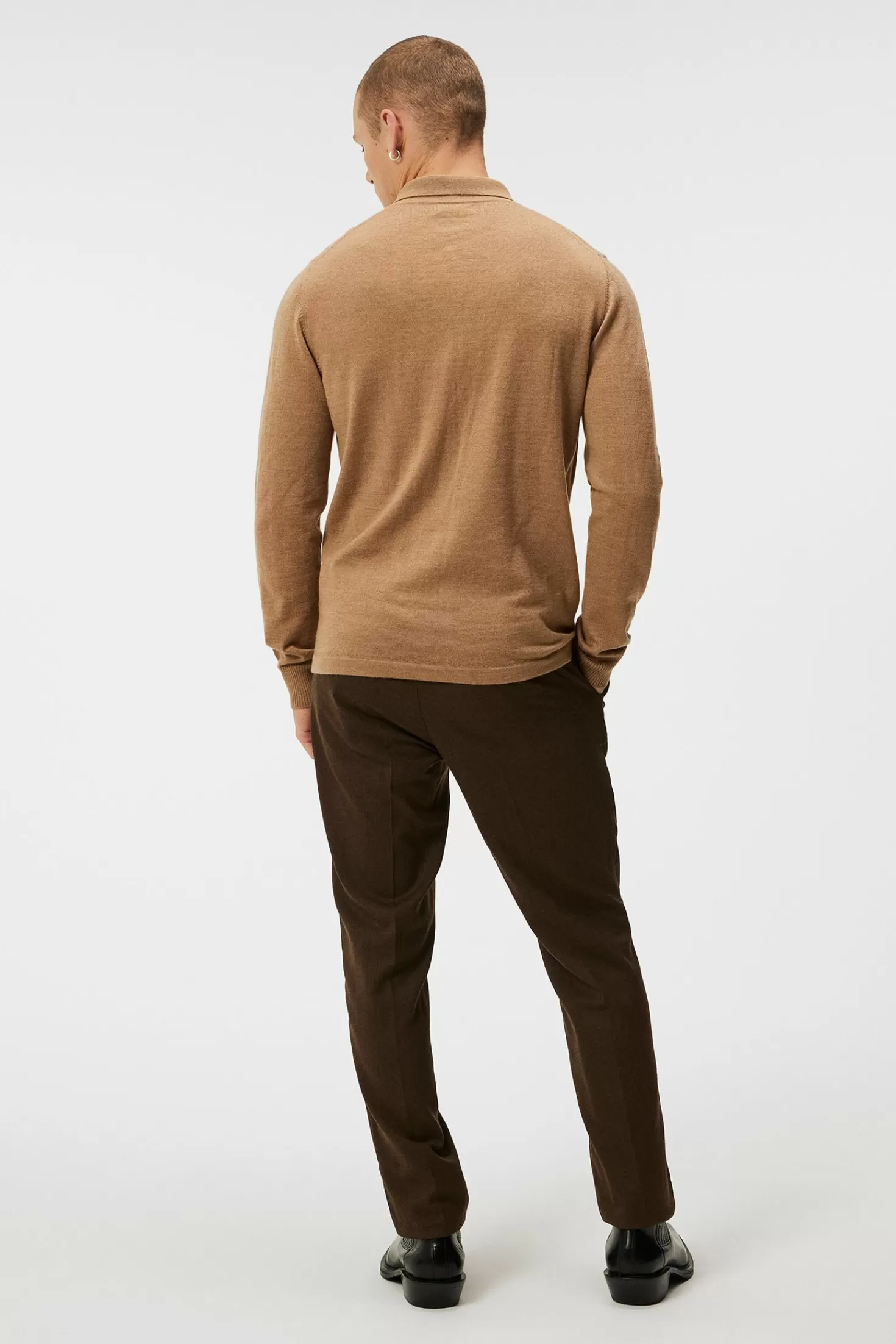 J.Lindeberg Cardigan Uomo in Pura Lana Merino con Cerniera; Maglione Elegante Primavera-Autunno