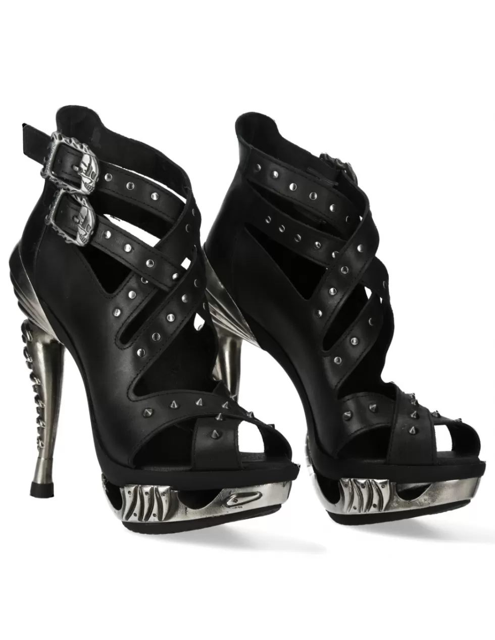 Stivaletti New Rock Punk M-MAGS001-S1 - Sandali con Tacco in Stile Rock Alternativo, Design Unico per Stivali da Donna con Fascino Ribelle, Perfette per un Look Audace