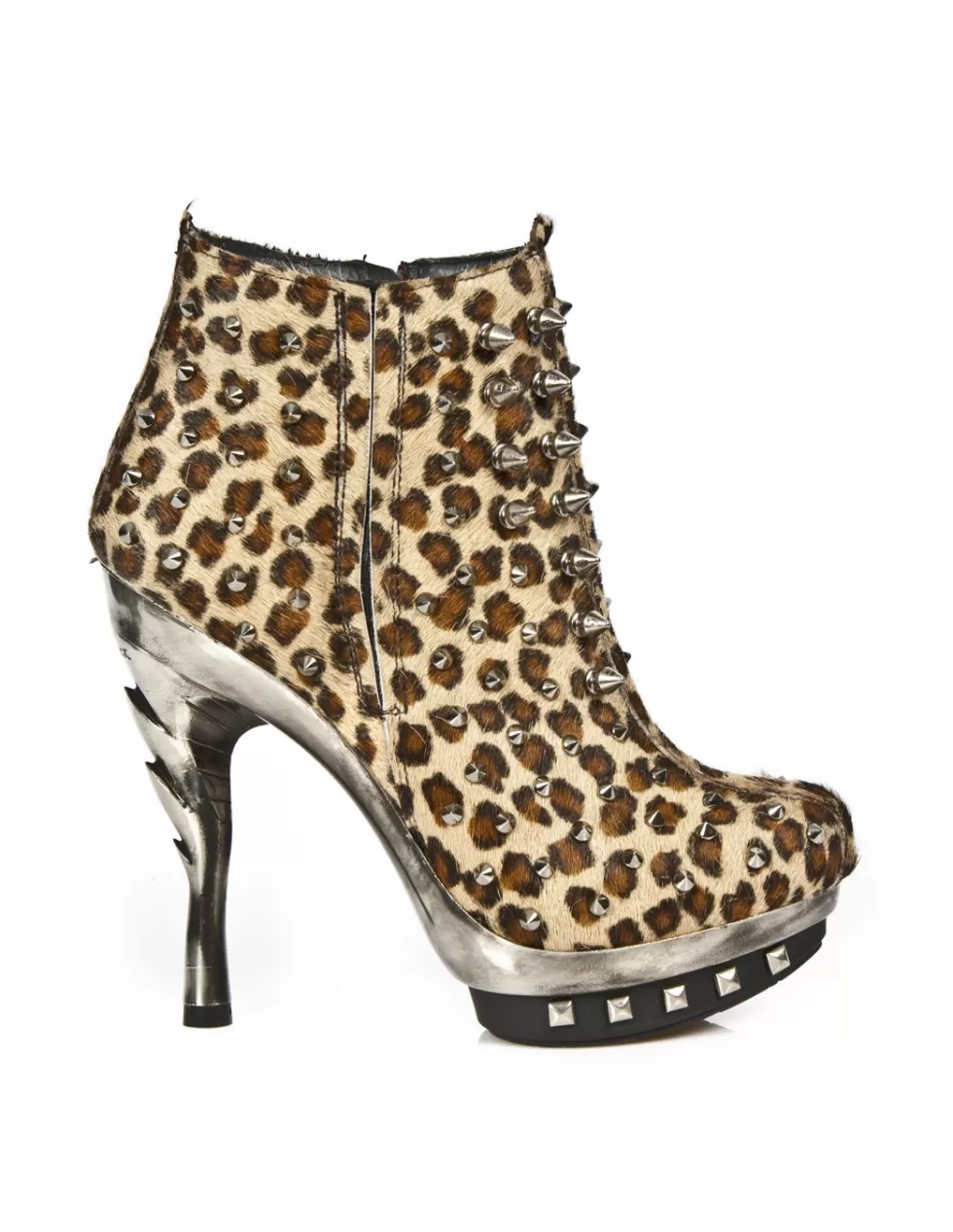 Stivaletti con Plateau in Pelle New Rock - Tacchi Alti Iconici Stile Underground Modello Punk M-Punk068-C3