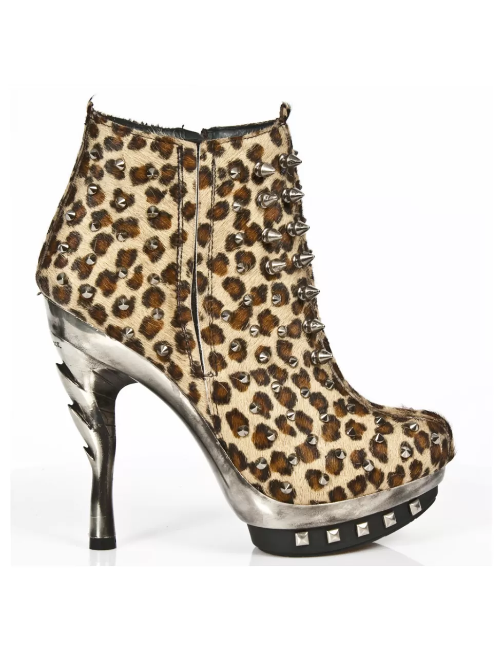 Stivaletti con Plateau in Pelle New Rock - Tacchi Alti Iconici Stile Underground Modello Punk M-Punk068-C3
