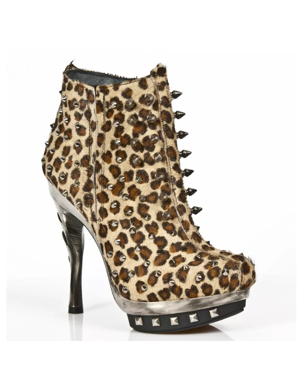 Stivaletti con Plateau in Pelle New Rock - Tacchi Alti Iconici Stile Underground Modello Punk M-Punk068-C3