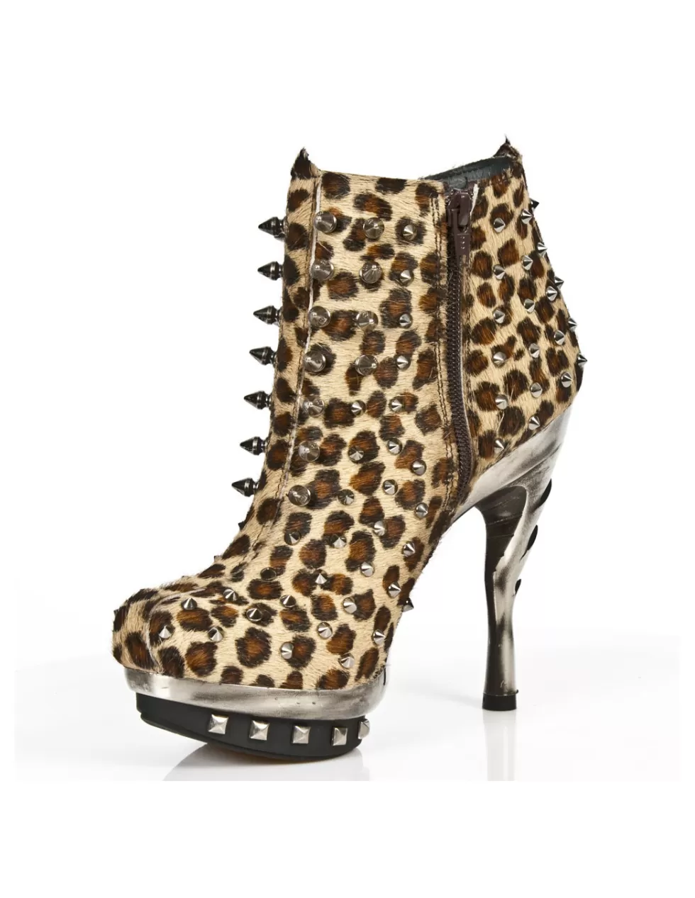 Stivaletti con Plateau in Pelle New Rock - Tacchi Alti Iconici Stile Underground Modello Punk M-Punk068-C3