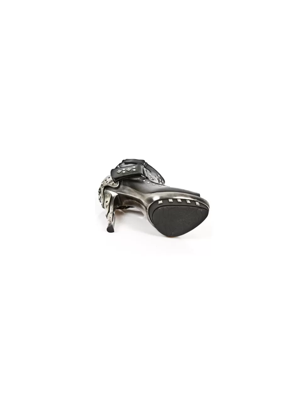New Rock Stivali con Tacco 12cm - Stile Punk Rock Modello M-PUNK047-C1, Scarpe Alte in Pelle con Plateau Antiscivolo Edizione Limitata