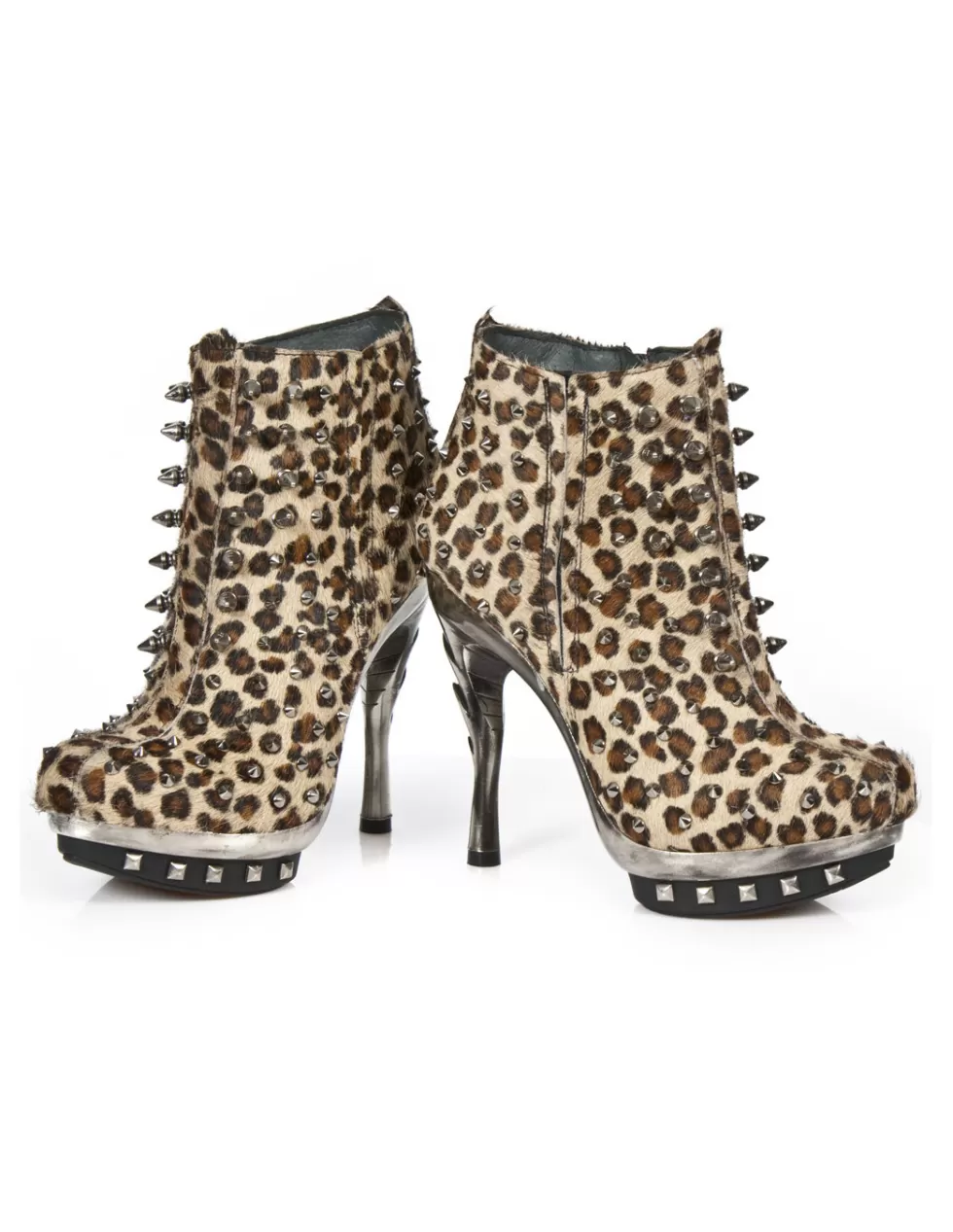 Stivaletti con Plateau in Pelle New Rock - Tacchi Alti Iconici Stile Underground Modello Punk M-Punk068-C3