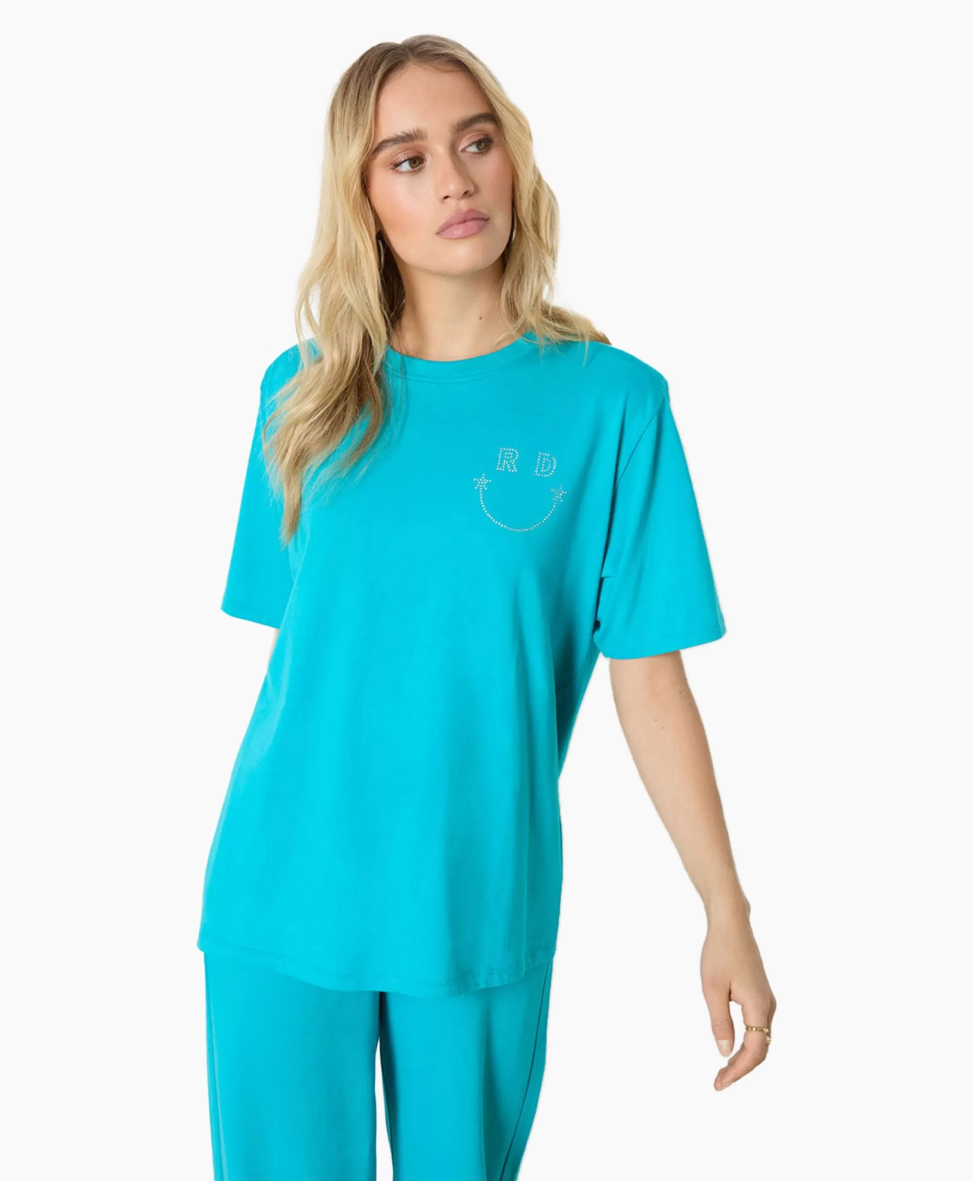 Maglietta Essential Mexie - Blu Classico con Maniche Corte, Design Rifinito per Stilare Casual