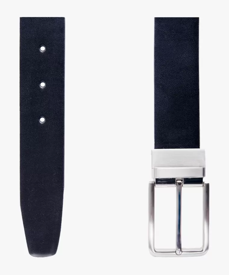 Cintura Uomo Reversibile in Vera Pelle Nera - Design Pratico a Doppia Faccia | Profuomo - Accessorio Elegante a Prezzo Accessibile