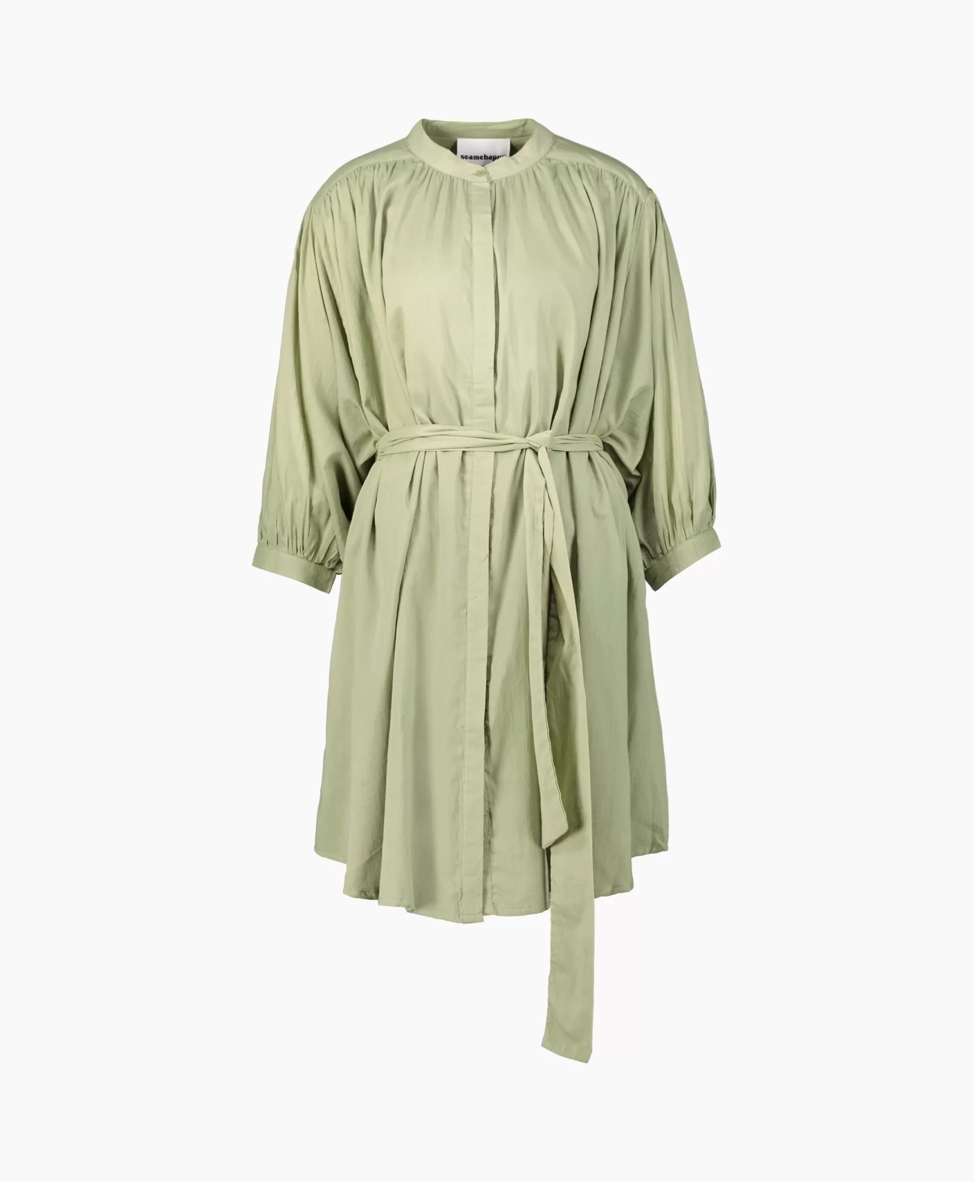 Vestito Corto Mini Stile Palloncino con Doppia Fodera - Sea Me Happy in Verde Chiaro
