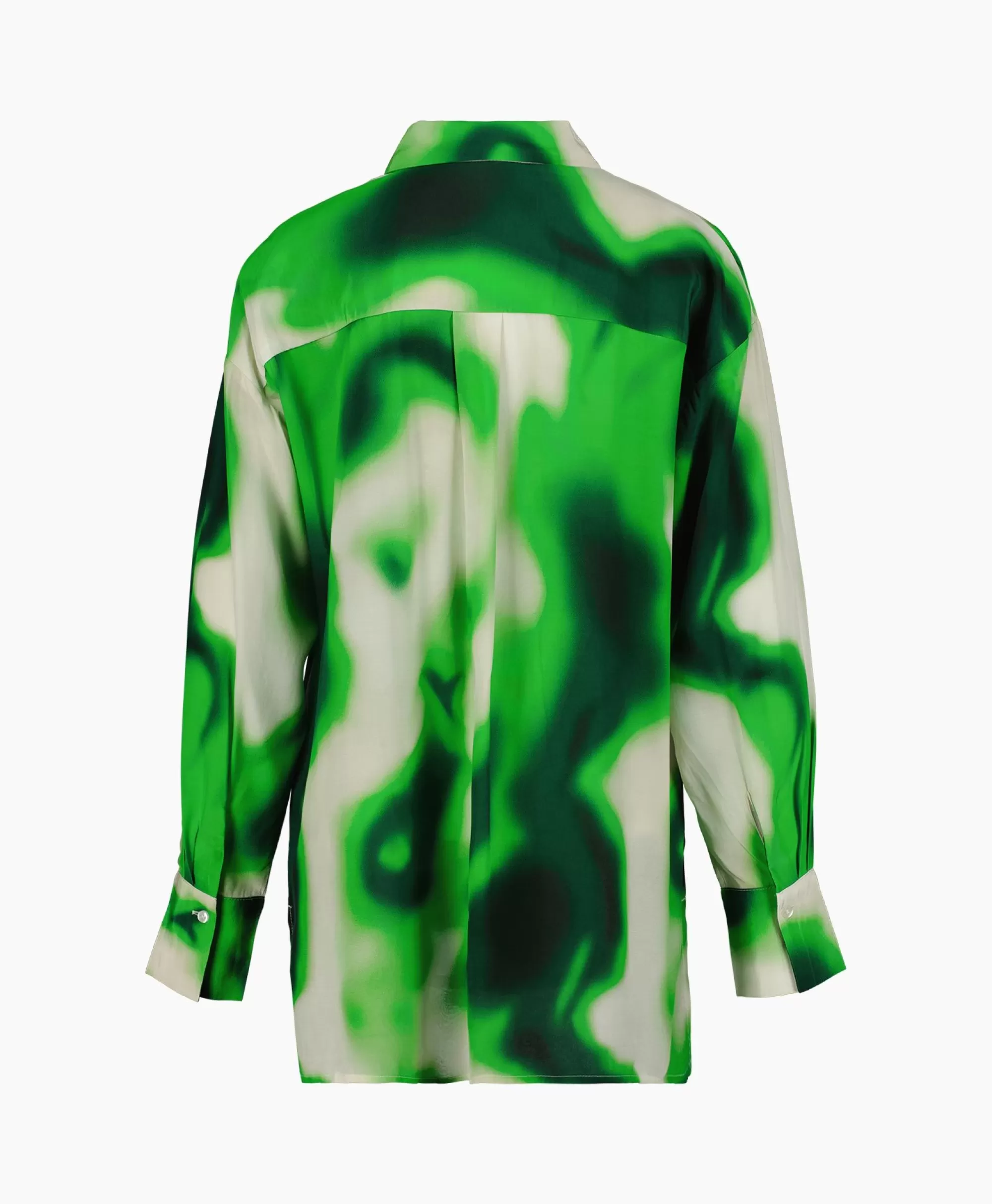 Camicia Elegante Selected Donna Manica Lunga - Mod. Claudine B Verde Bosco per Stile Casual Chic