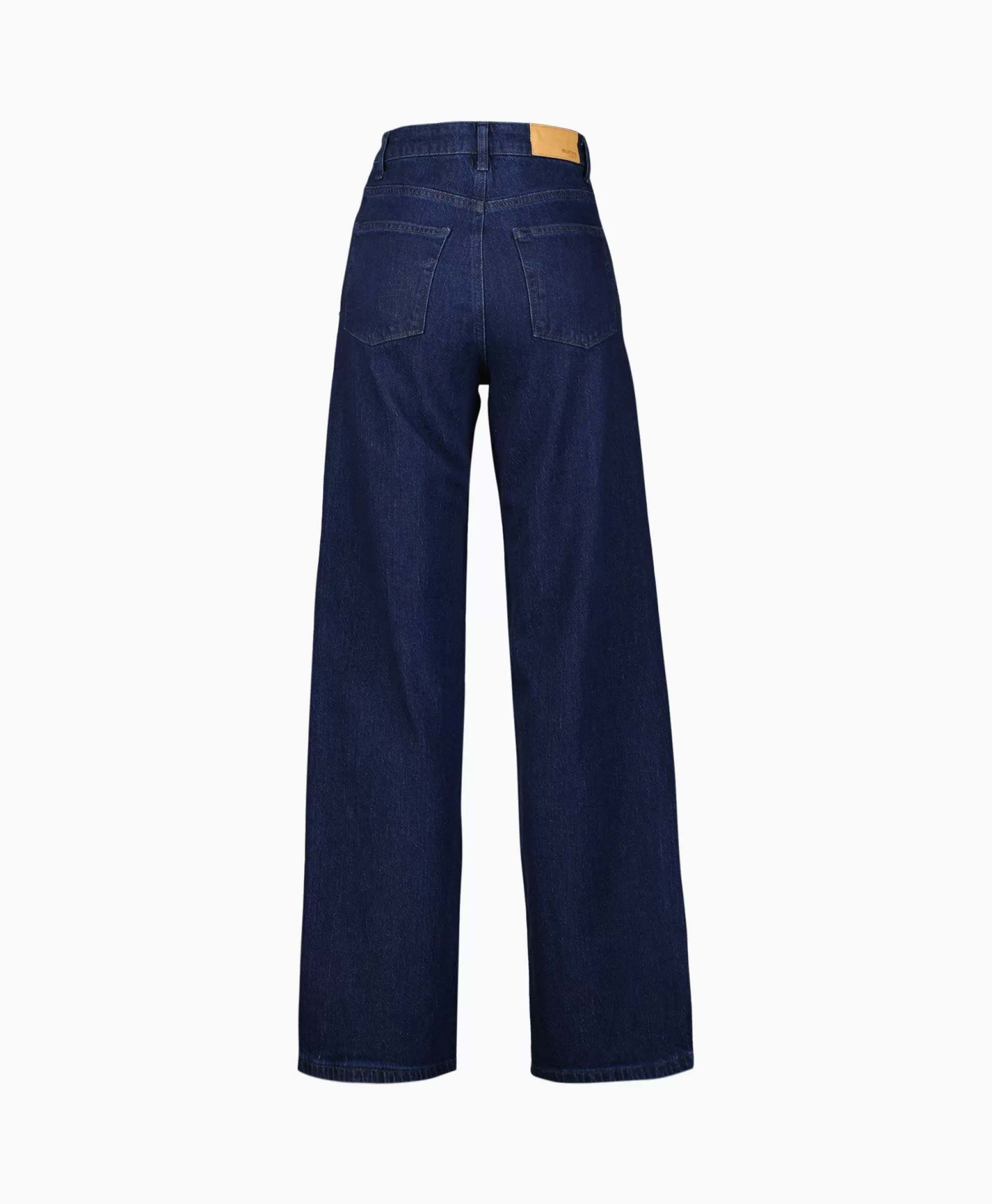 Jeans Donna Selected Femme Marley-Bea - Vita Comoda Blu Medio con Taglio Wide Leg | Modello HW per Uno Stile Casual Chic | Tinta Unica per Look Versatile