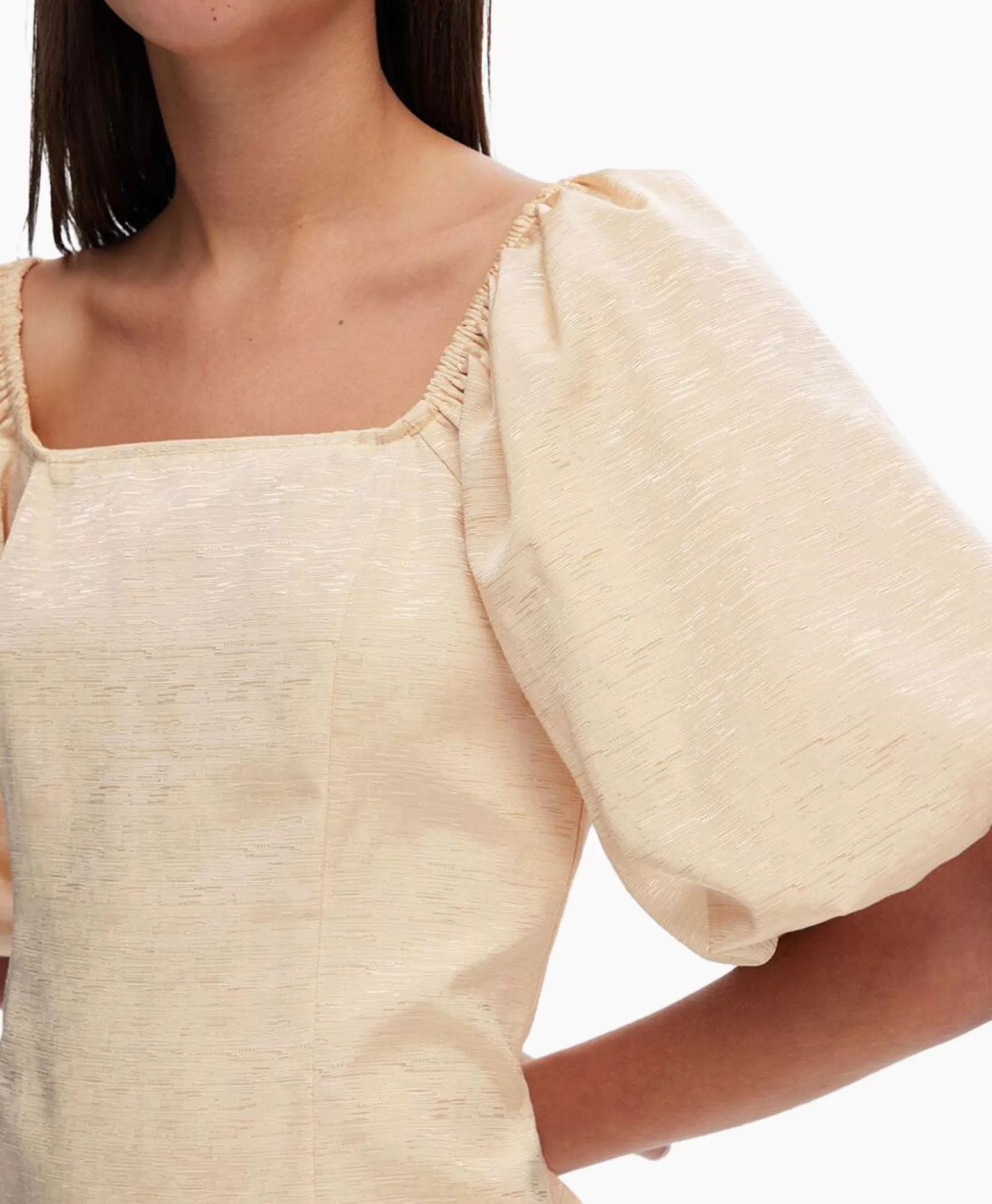 Abito Corto Femminile Firmina B - Vestito Mezza Manica Sabbia con Design Versatile Donna - Moda Primavera/Estate 2024